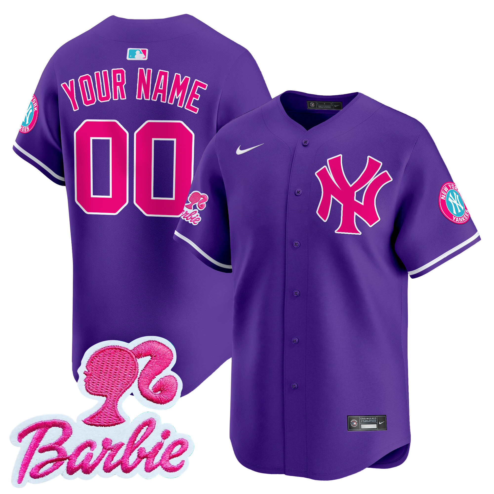 Yankees Barbie Patch Vapor Premier Limited Custom Jersey - All Stitched - Image 4