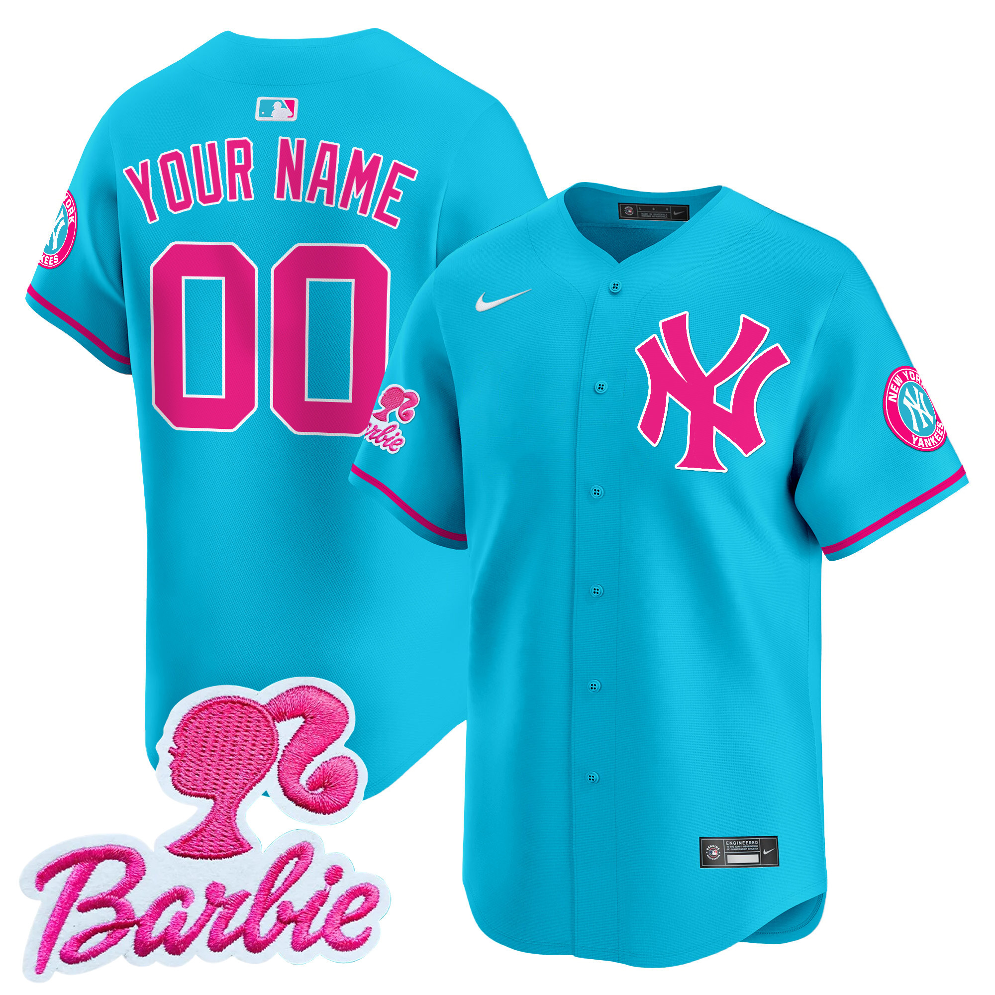 Yankees Barbie Patch Vapor Premier Limited Custom Jersey - All Stitched - Image 3