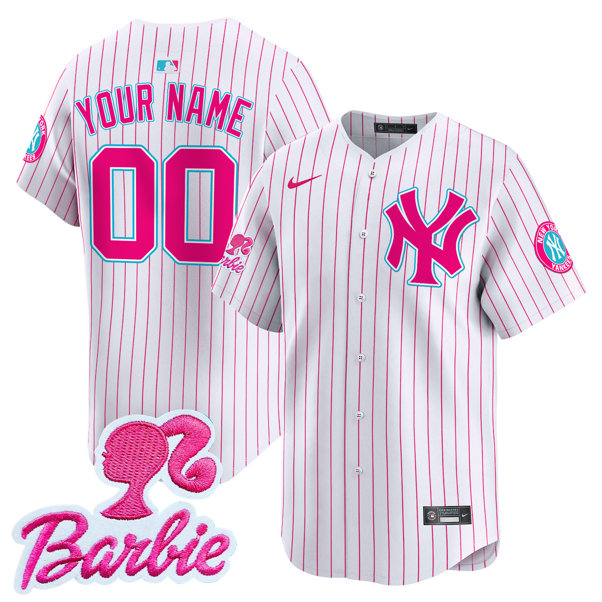 Yankees Barbie Patch Vapor Premier Limited Custom Jersey - All Stitched - Image 5
