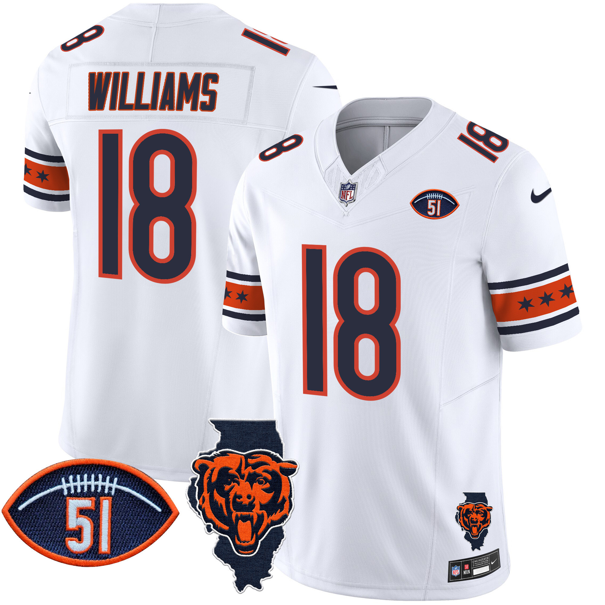 Men's Bears Illinois & Dick Butkus Patch Vapor Limited Jersey - All Stitched - Image 8