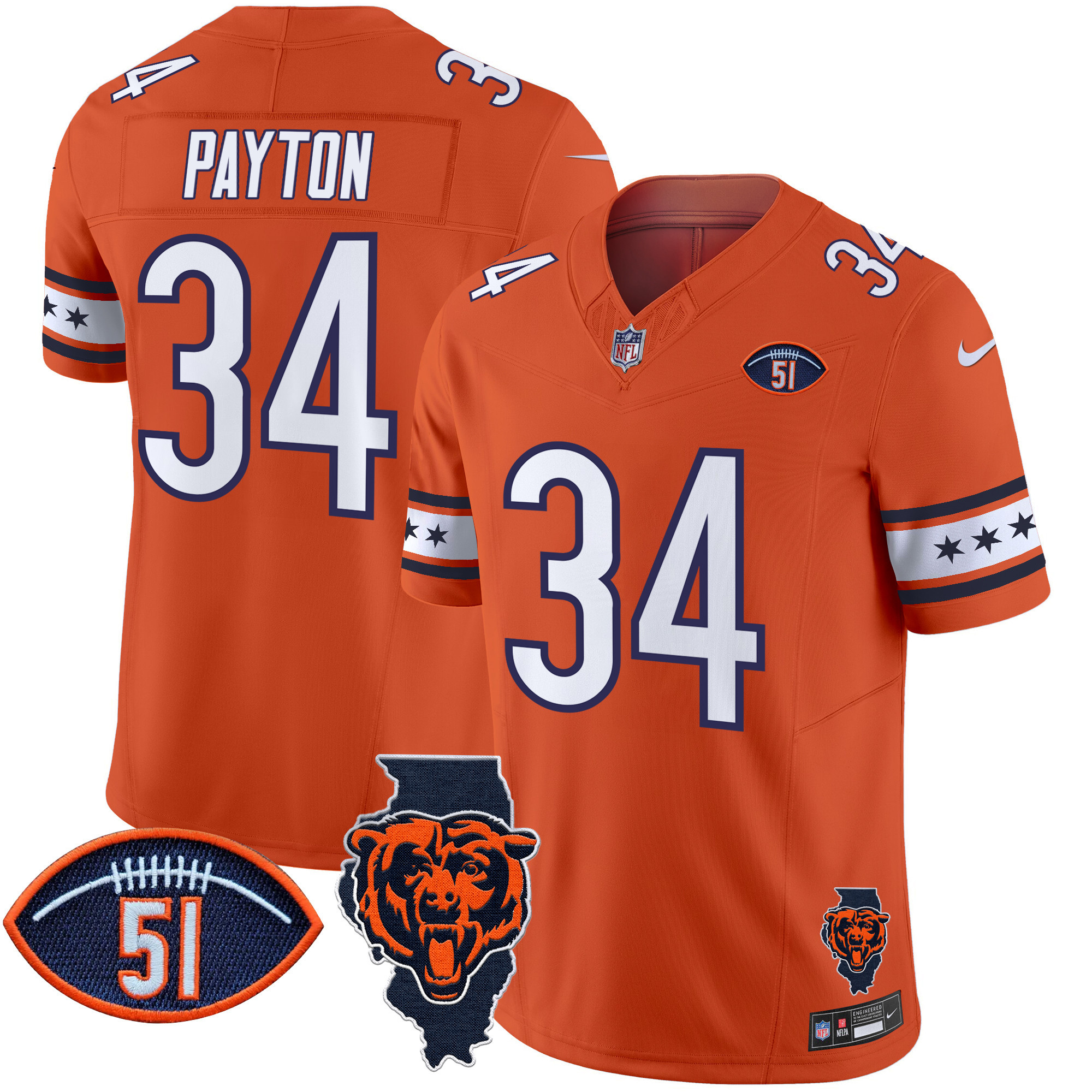 Men's Bears Illinois & Dick Butkus Patch Vapor Limited Jersey - All Stitched - Image 20