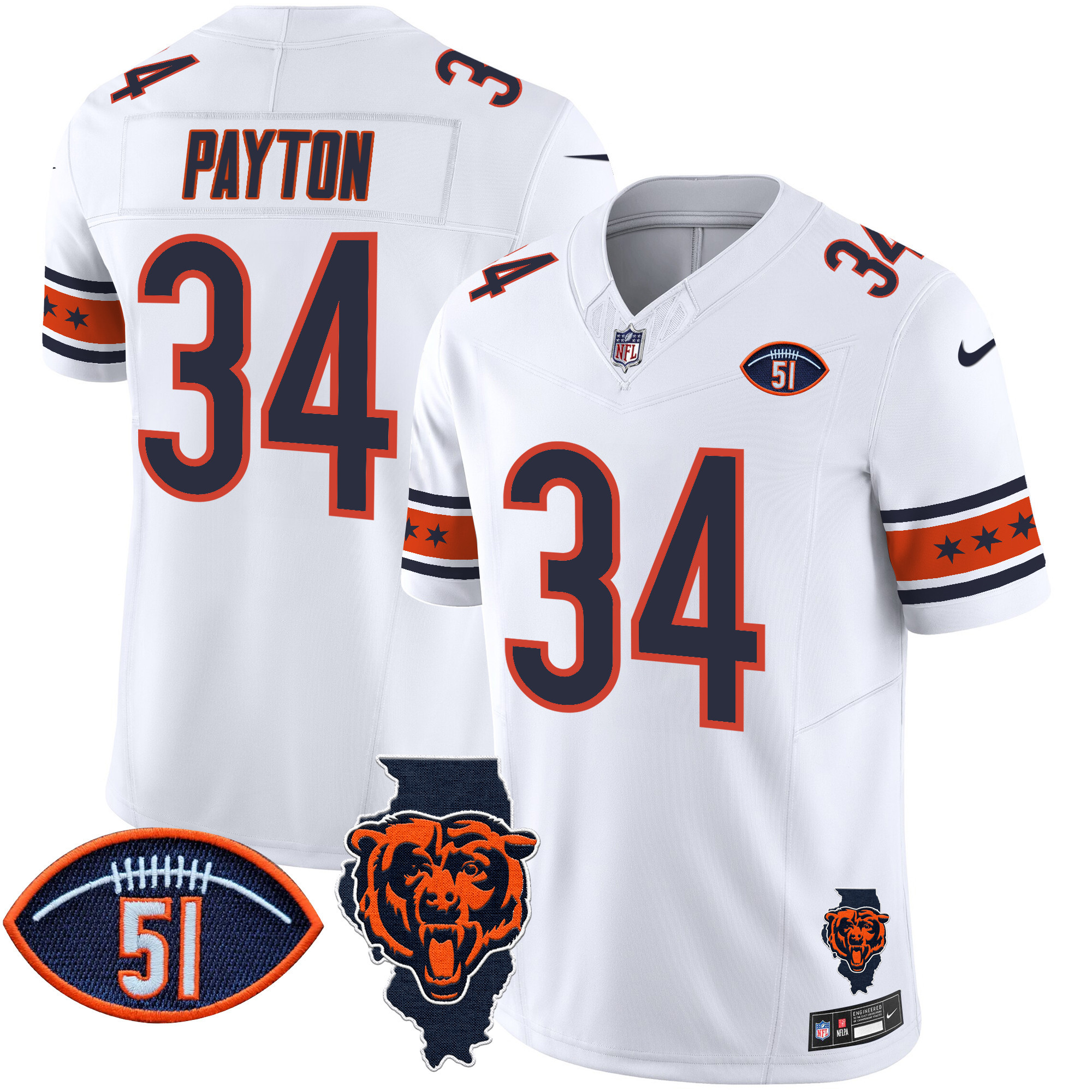 Men's Bears Illinois & Dick Butkus Patch Vapor Limited Jersey - All Stitched - Image 13