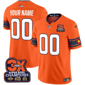 Denver Broncos 3x Patch "Colorado Flag" Vapor Limited Custom Jersey - All Stitched