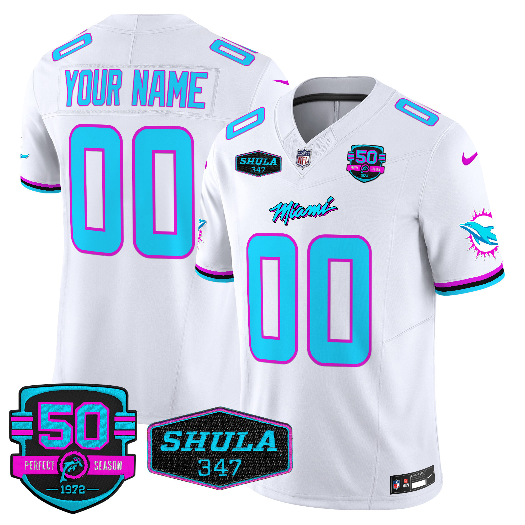 Dolphins "Miami Vice" Vapor Limited Custom Jersey V4 - All Stitched - Image 4