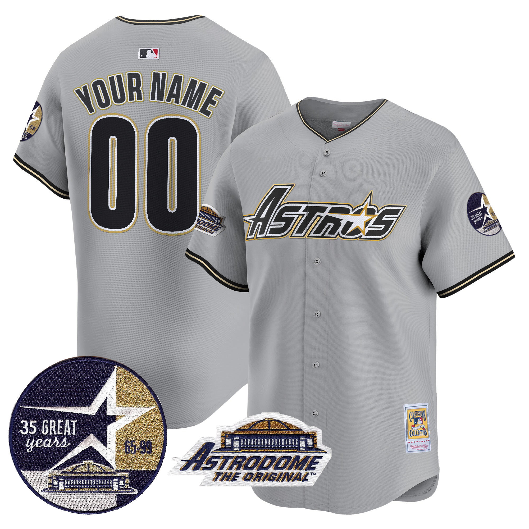 Astros 1999 Throwback 35th & Astrodome Patch Vapor Premier Limited Custom Jersey V3 - All Stitched - Image 5