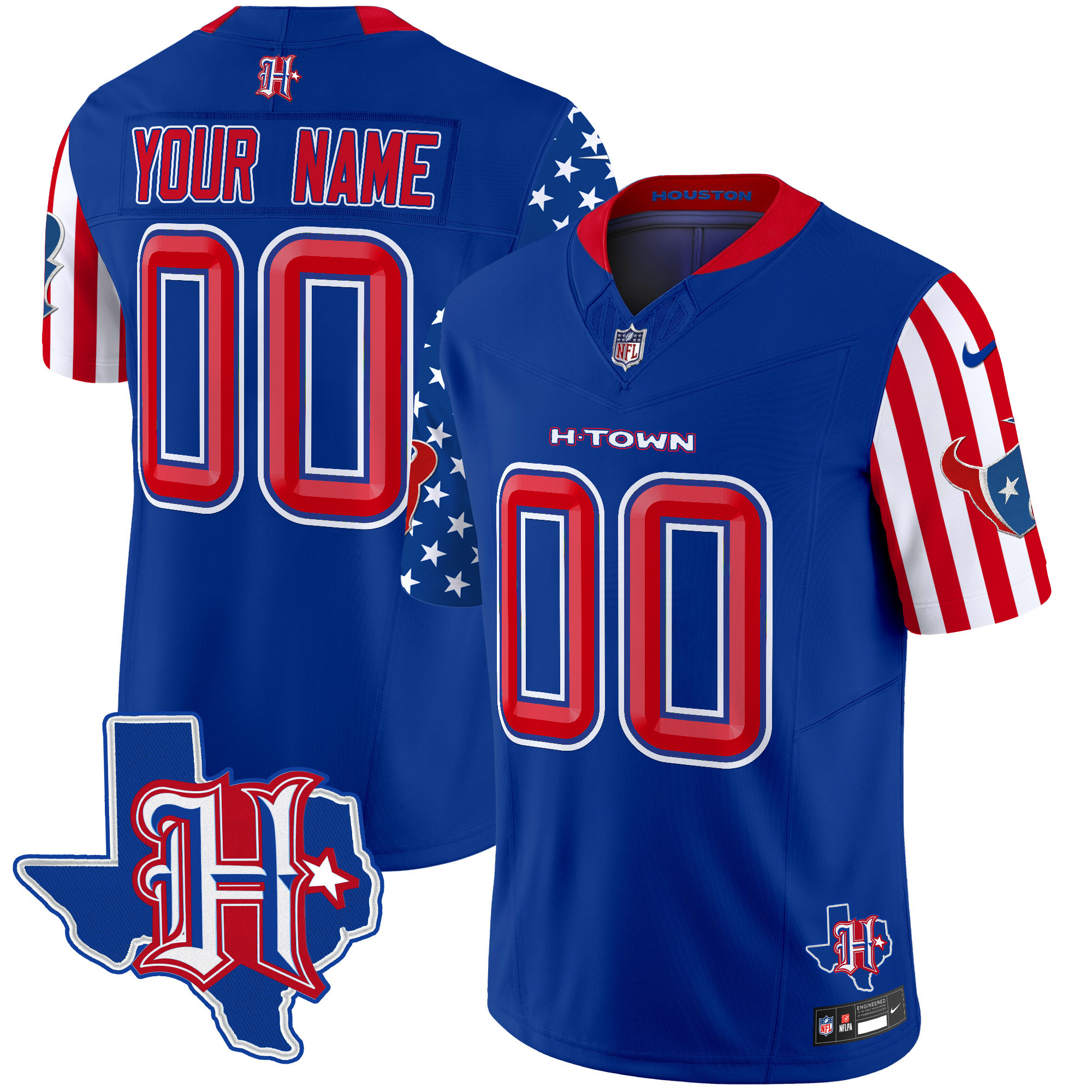 Houston Texans American Style Vapor Limited Custom Jersey - All Stitched - Image 3