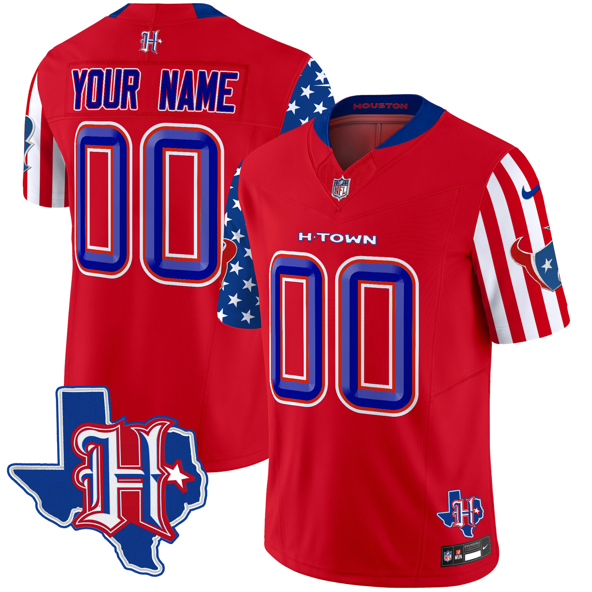 Houston Texans American Style Vapor Limited Custom Jersey - All Stitched - Image 2