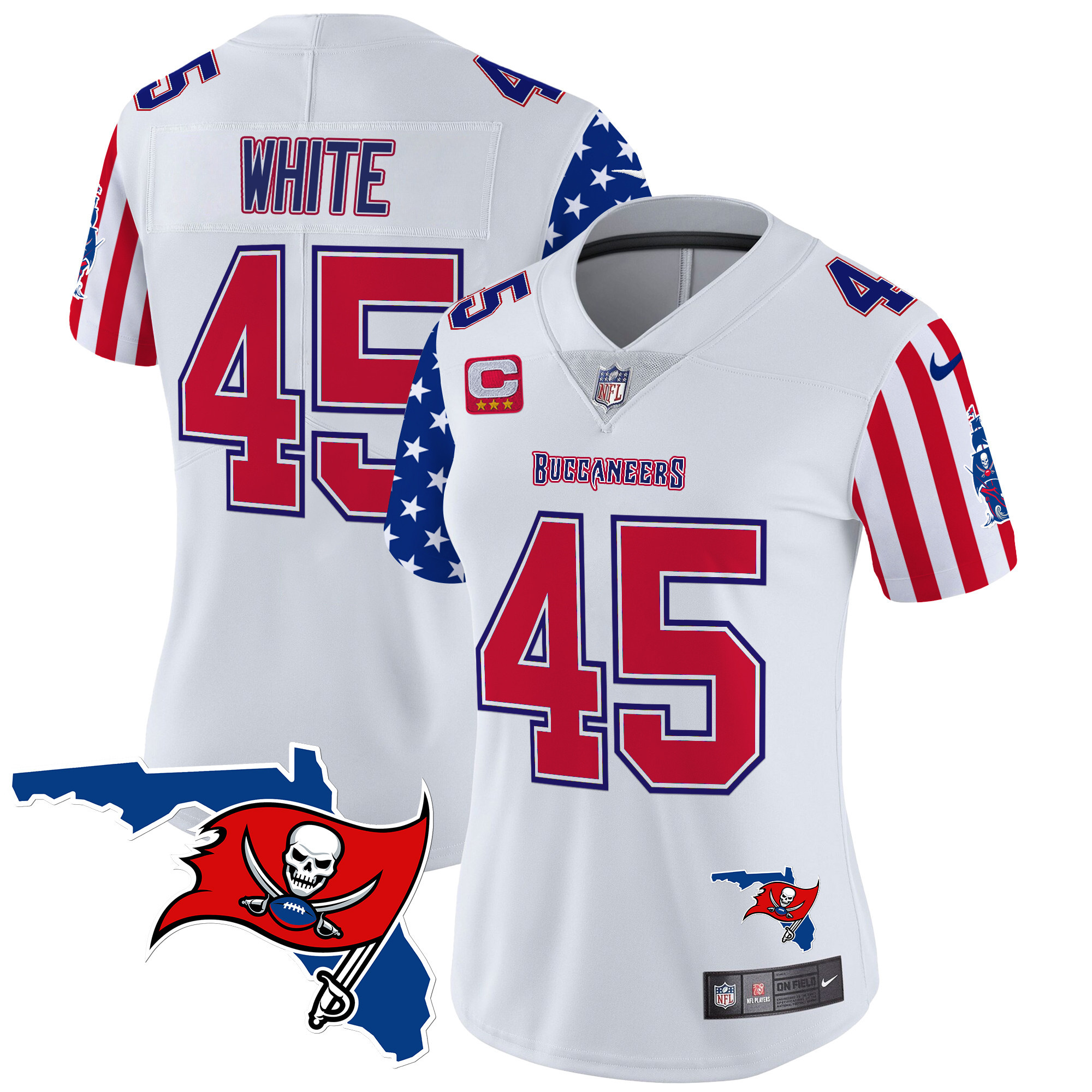 Women's Buccaneers 2025 Independence Day Vapor Premier Limited Jersey - All Stitched - Image 7