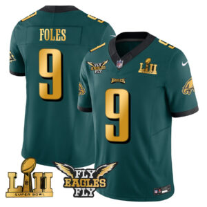 Nick Foles Philadelphia Eagles Gold Trim Super Bowl Jersey - All Stitched