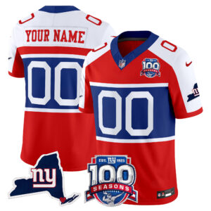 New York Giants 'Century Red' 100th Commemorative Vapor Custom Jersey V2 - All Stitched