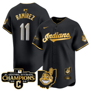 Men's Cleveland Indians 2024 AL Central Division Champions Vapor Premier Limited Jersey - All Stitched