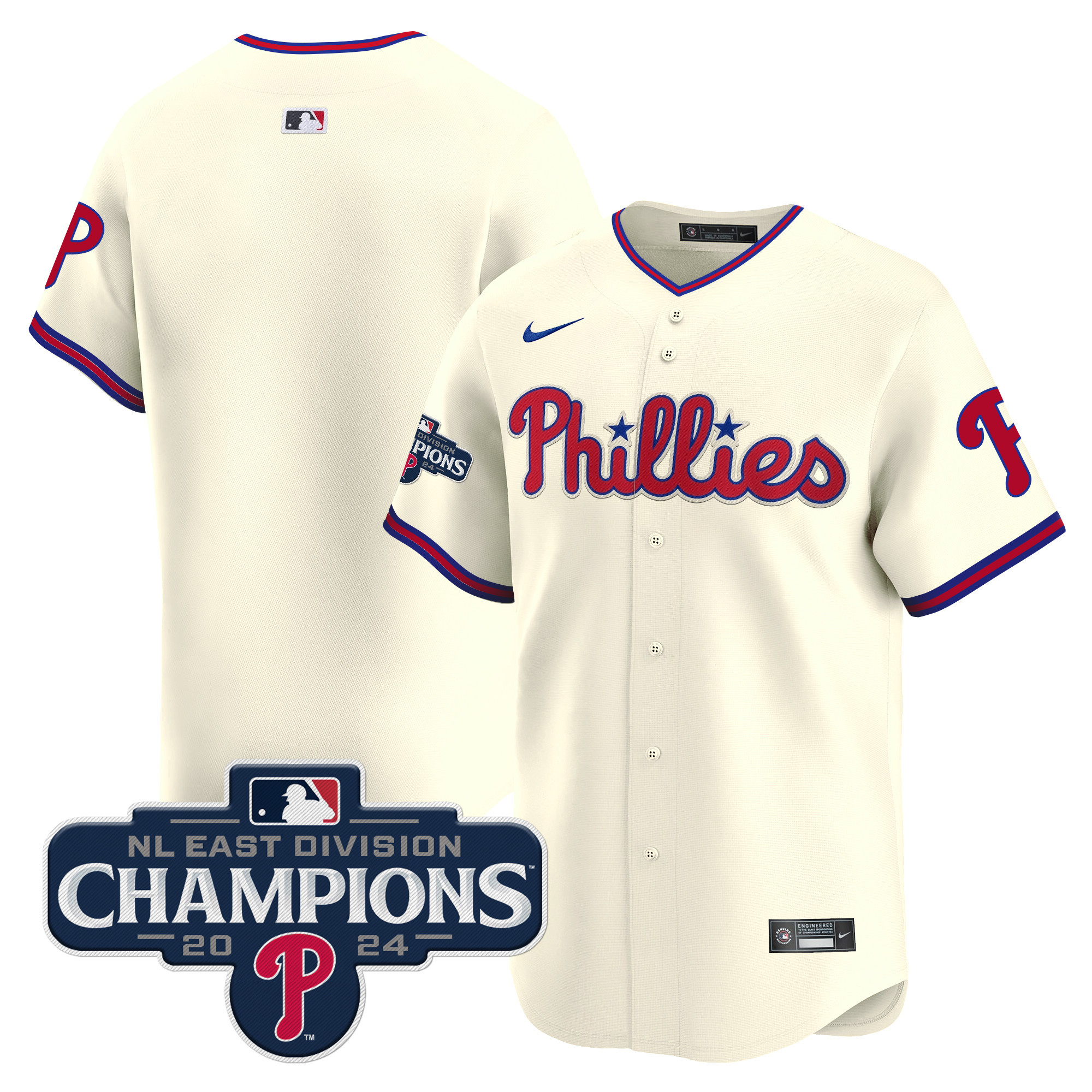 Men's Phillies 2024 NL East Division Champions Gold Vapor Premier Limited Jersey - All Stitched - Image 45
