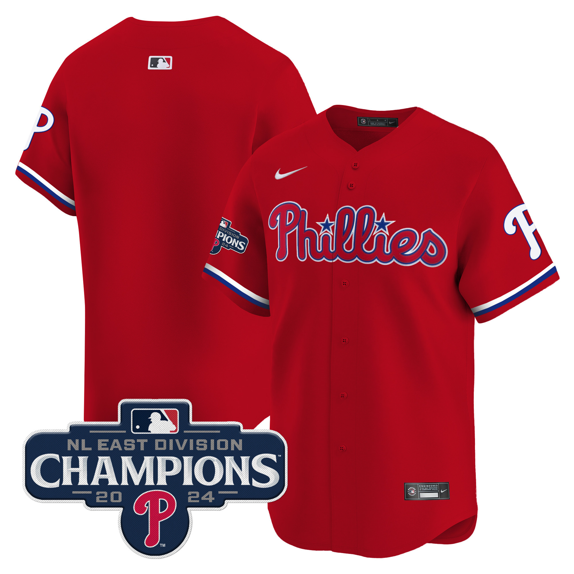 Men's Phillies 2024 NL East Division Champions Gold Vapor Premier Limited Jersey - All Stitched - Image 27