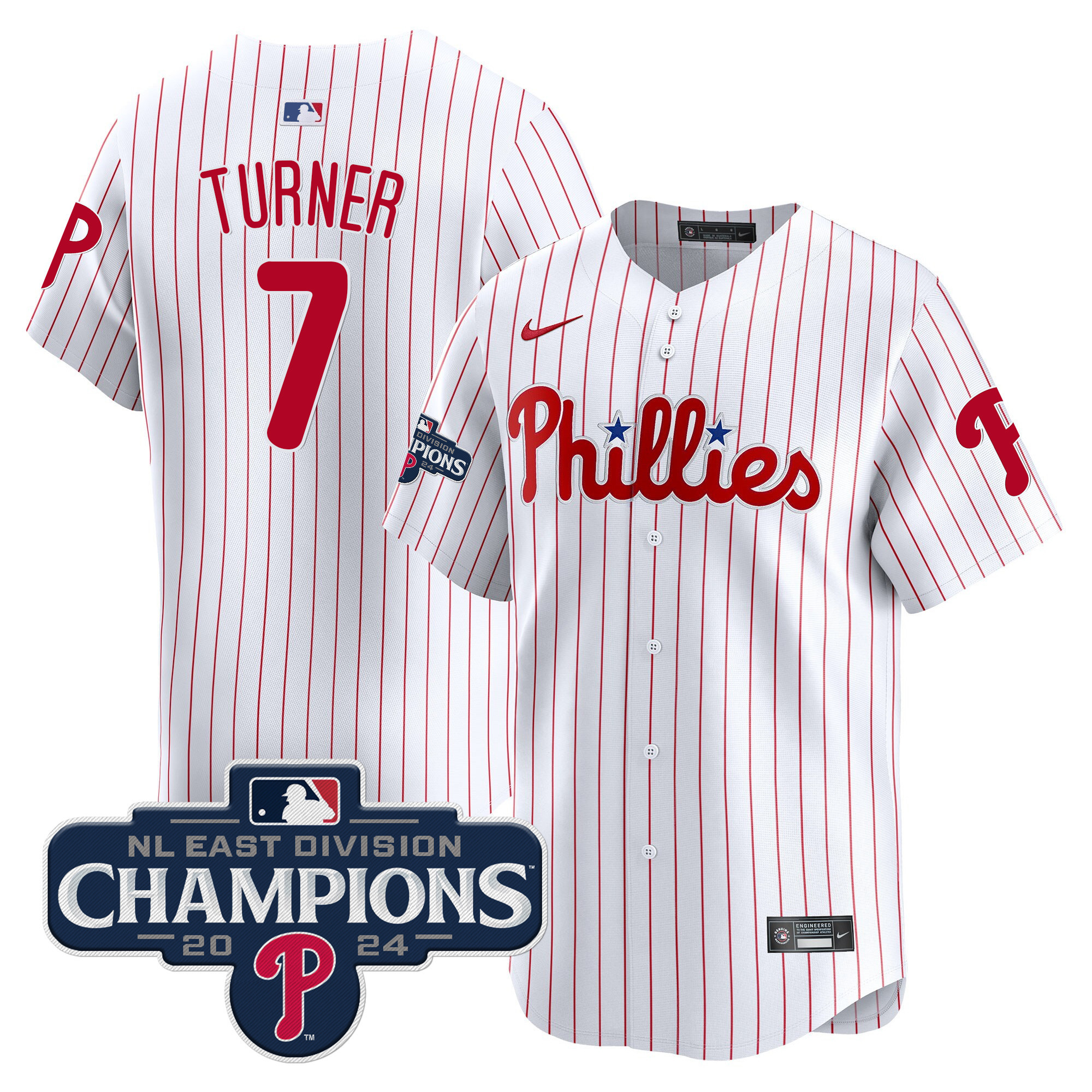 Men's Phillies 2024 NL East Division Champions Gold Vapor Premier Limited Jersey - All Stitched - Image 31
