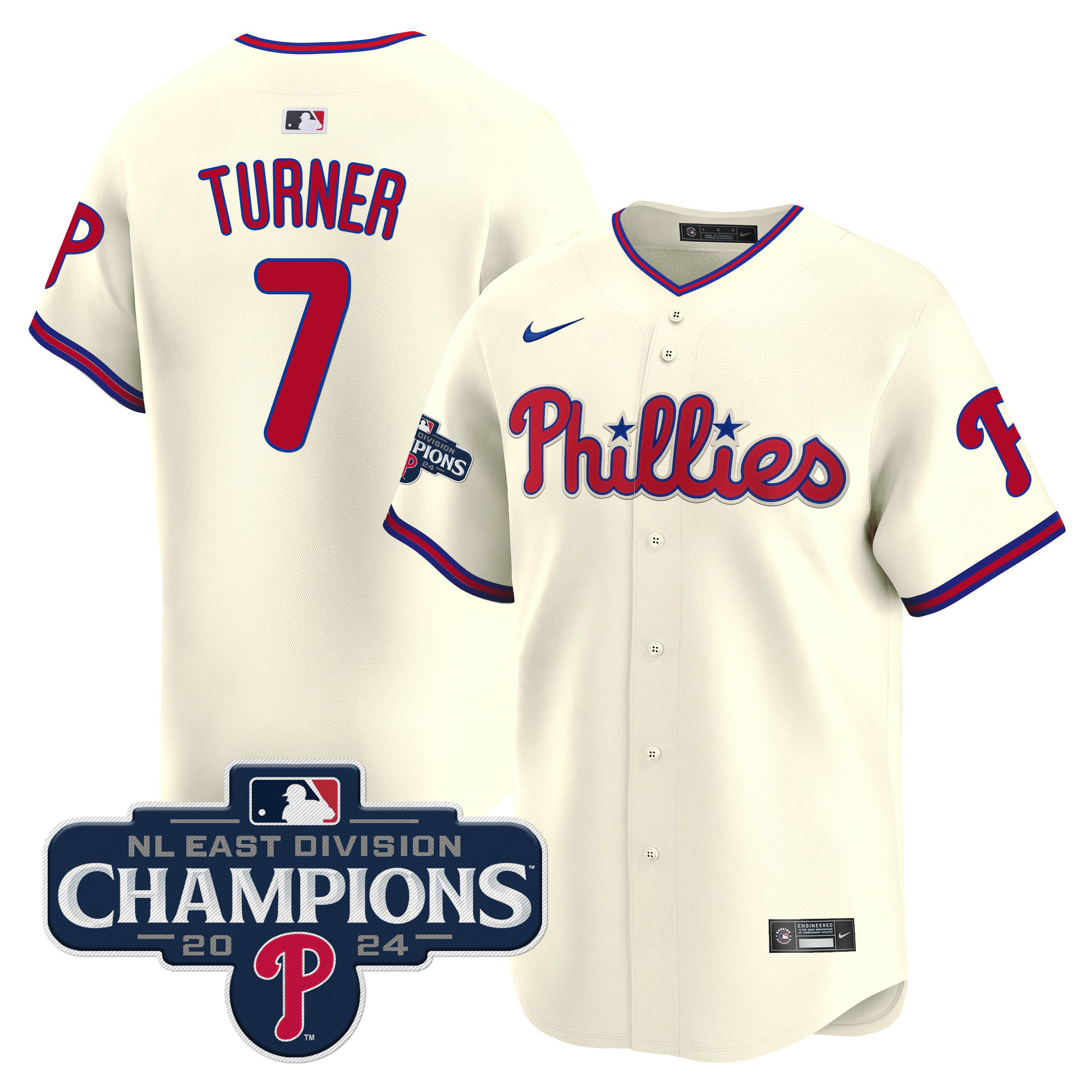 Men's Phillies 2024 NL East Division Champions Gold Vapor Premier Limited Jersey - All Stitched - Image 40