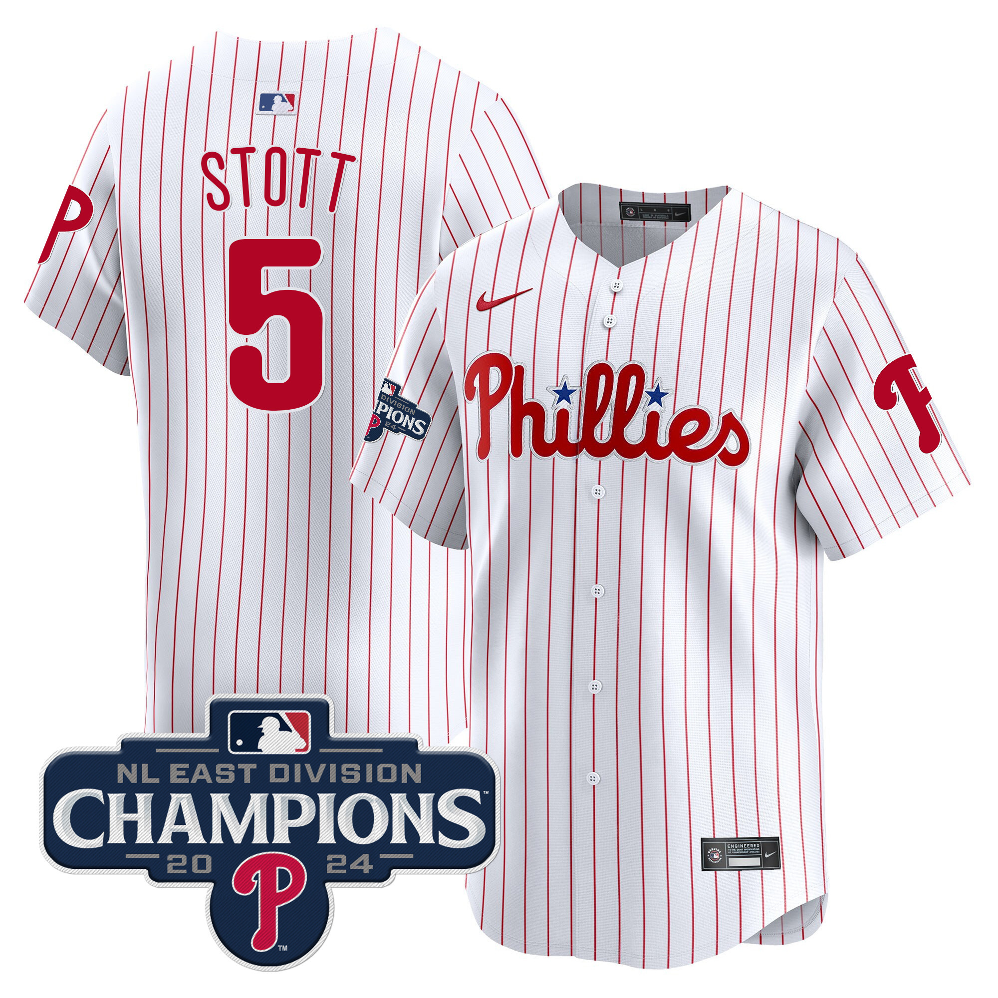 Men's Phillies 2024 NL East Division Champions Gold Vapor Premier Limited Jersey - All Stitched - Image 33