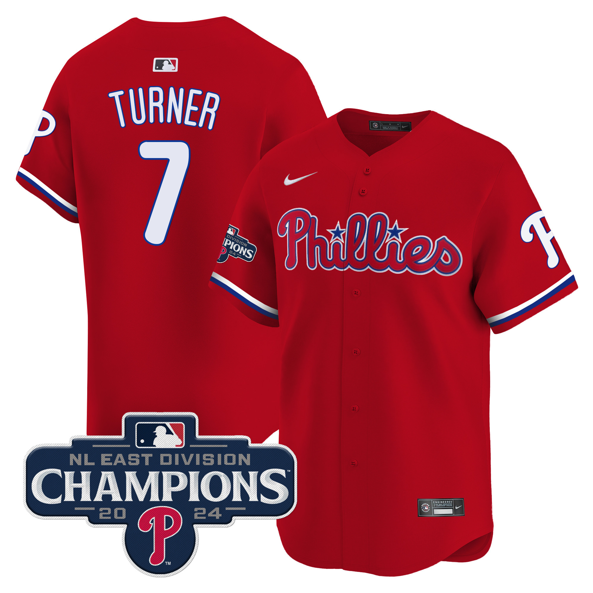 Men's Phillies 2024 NL East Division Champions Gold Vapor Premier Limited Jersey - All Stitched - Image 22