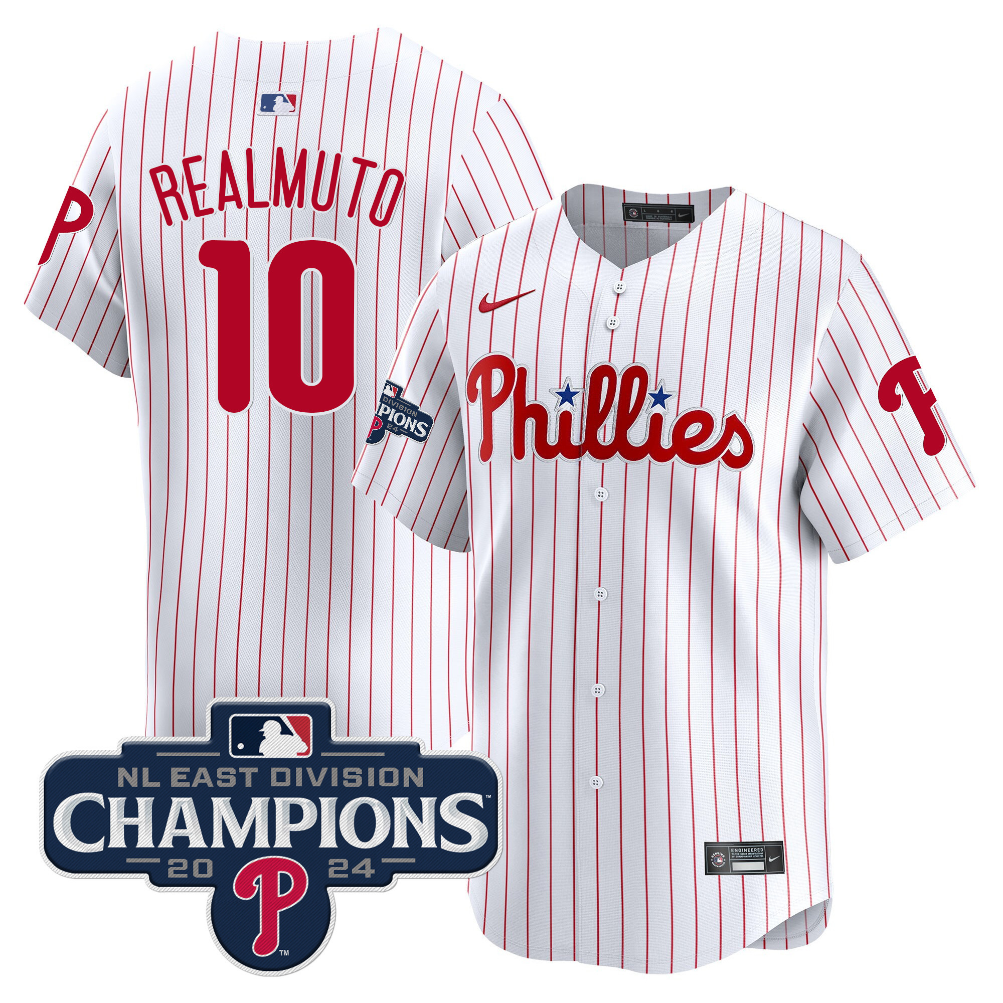 Men's Phillies 2024 NL East Division Champions Gold Vapor Premier Limited Jersey - All Stitched - Image 34