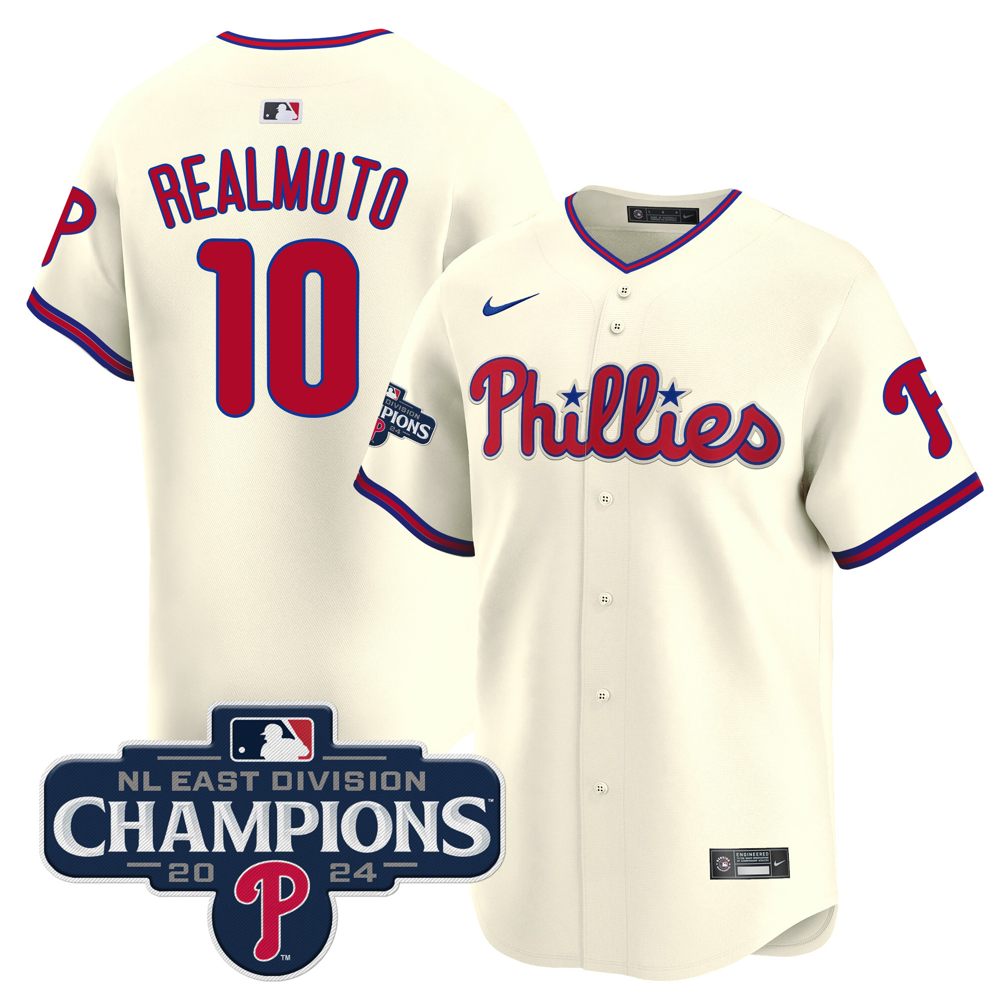 Men's Phillies 2024 NL East Division Champions Gold Vapor Premier Limited Jersey - All Stitched - Image 43