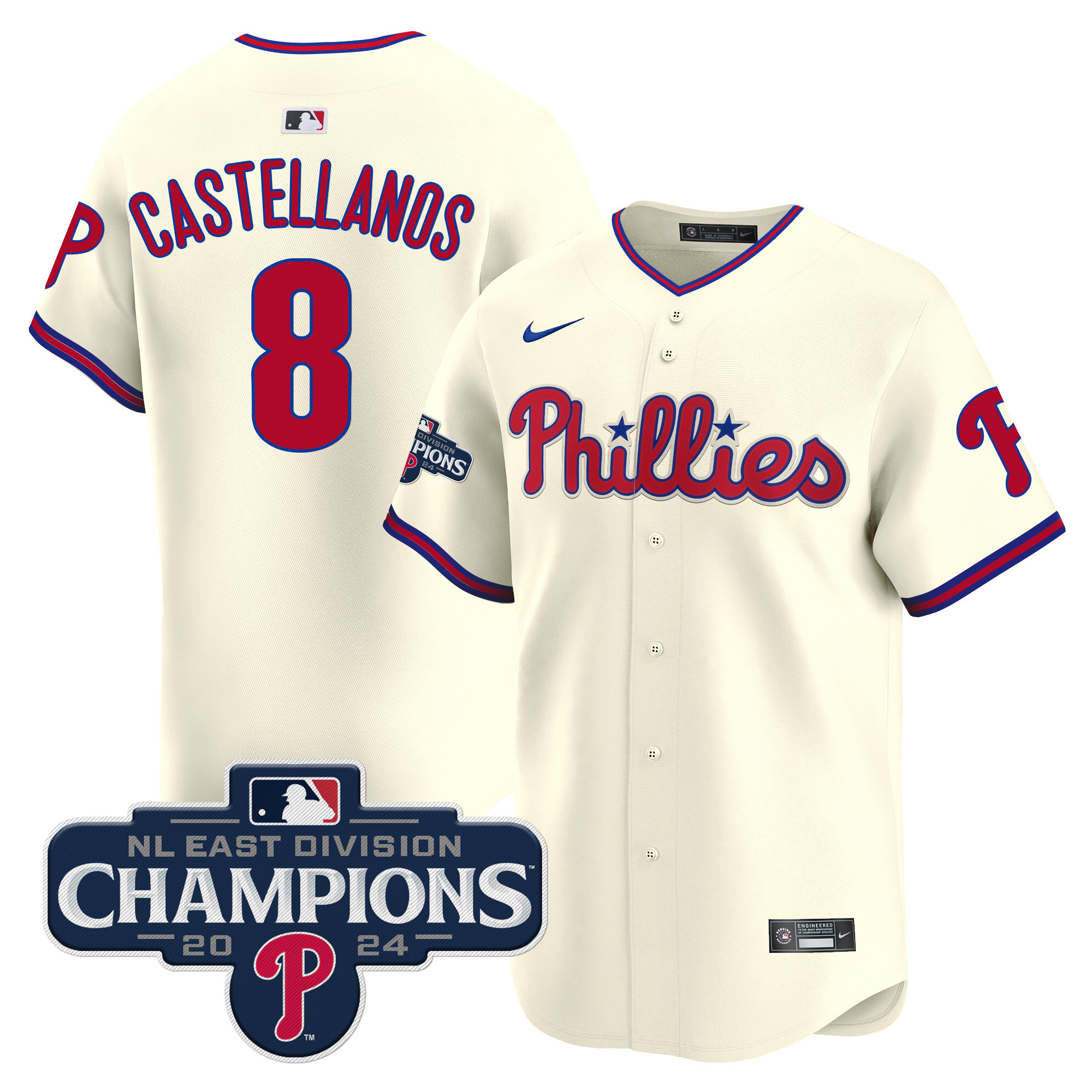 Men's Phillies 2024 NL East Division Champions Gold Vapor Premier Limited Jersey - All Stitched - Image 41