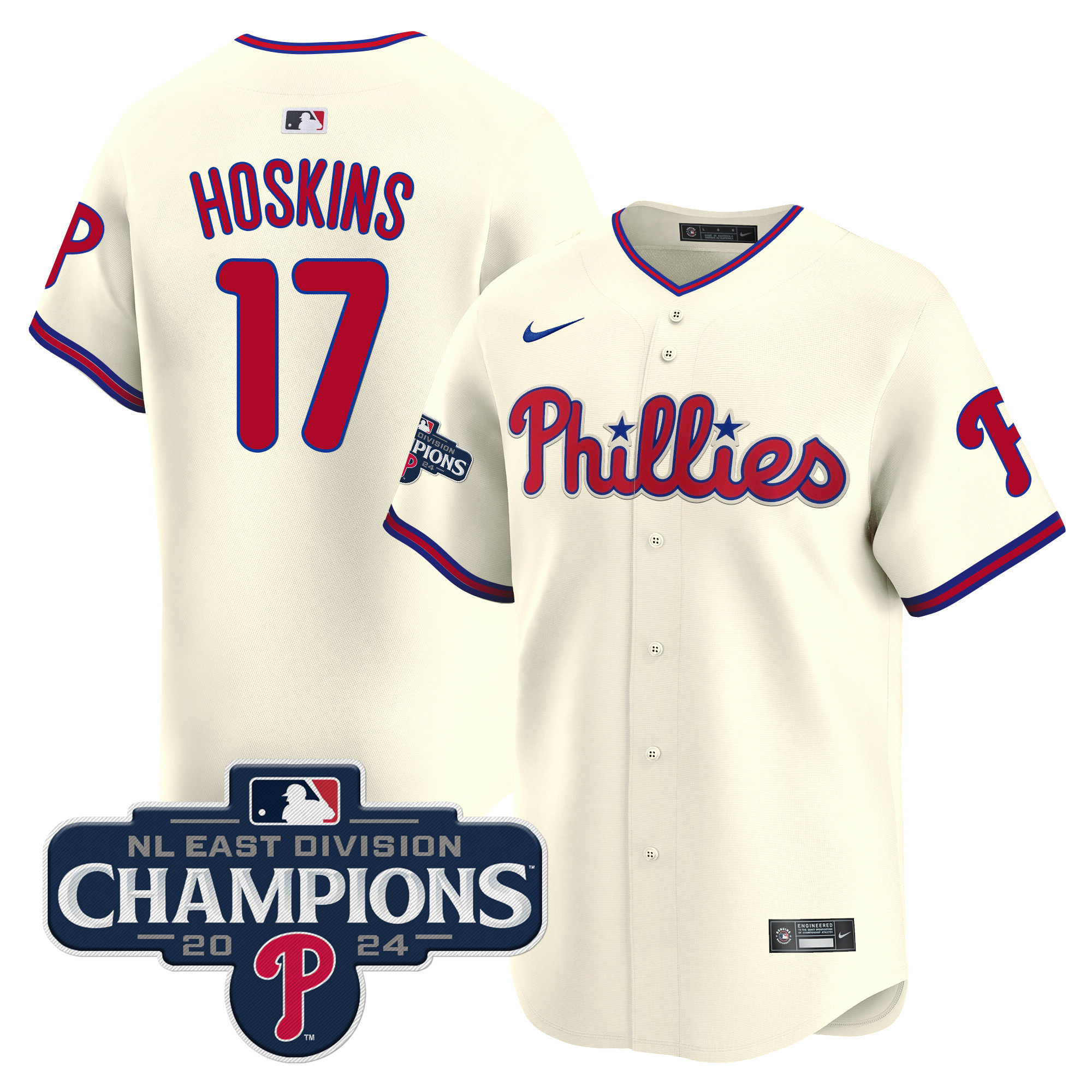 Men's Phillies 2024 NL East Division Champions Gold Vapor Premier Limited Jersey - All Stitched - Image 39