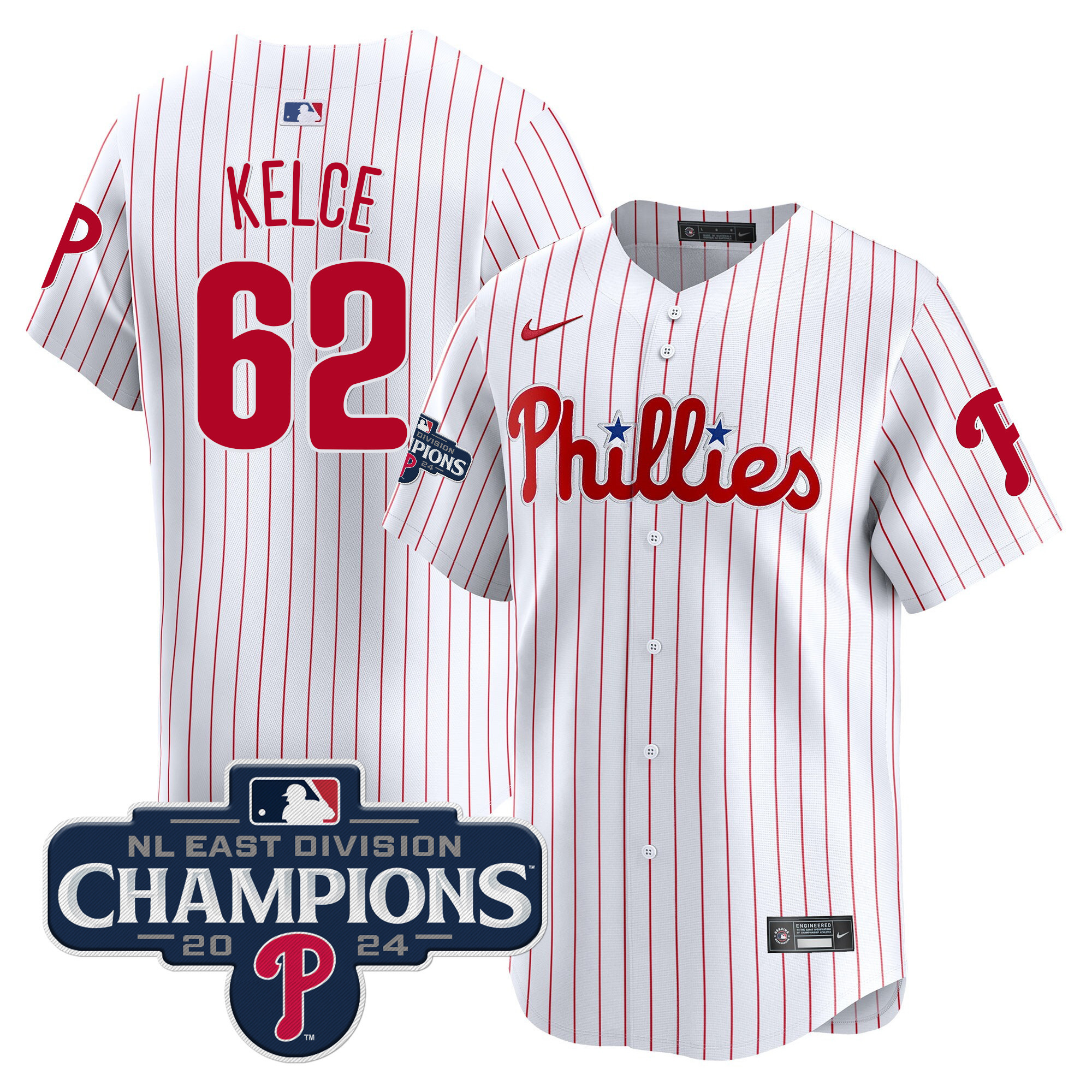 Men's Phillies 2024 NL East Division Champions Gold Vapor Premier Limited Jersey - All Stitched - Image 35