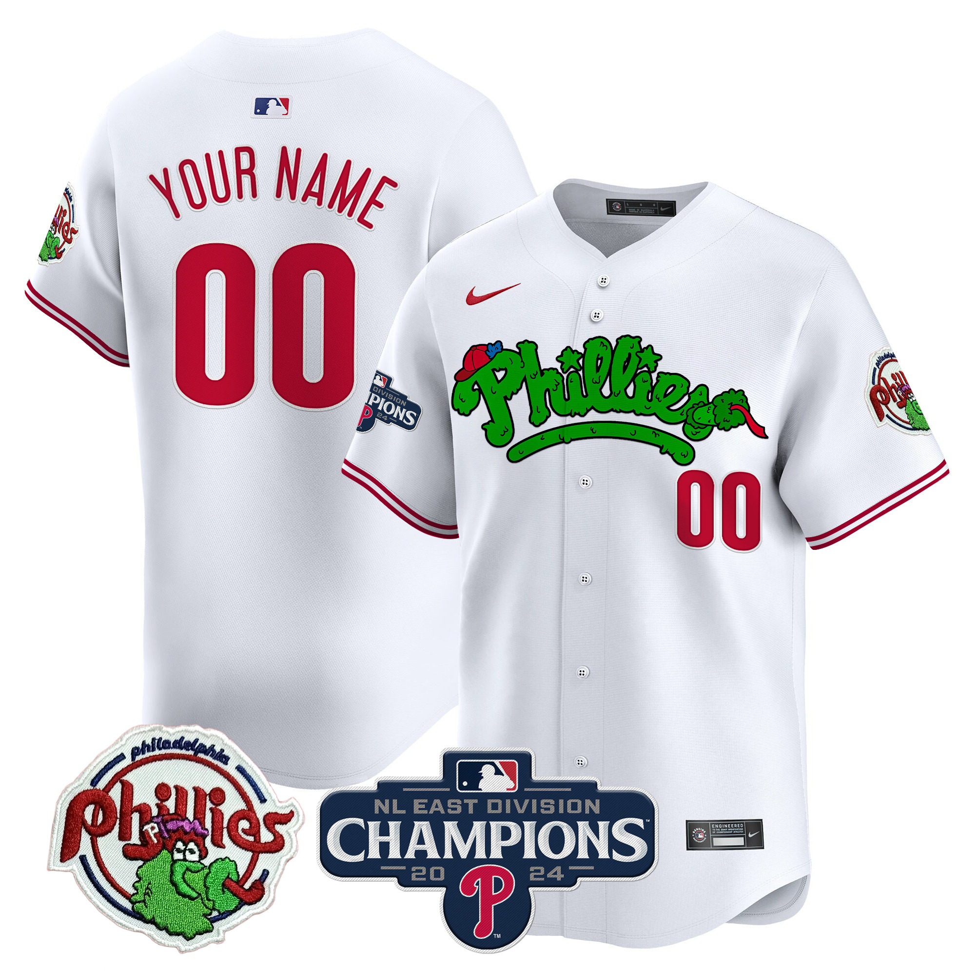 Phillies Phanatic 2024 NL East Division Champions Vapor Premier Limited Custom Jersey - All Stitched