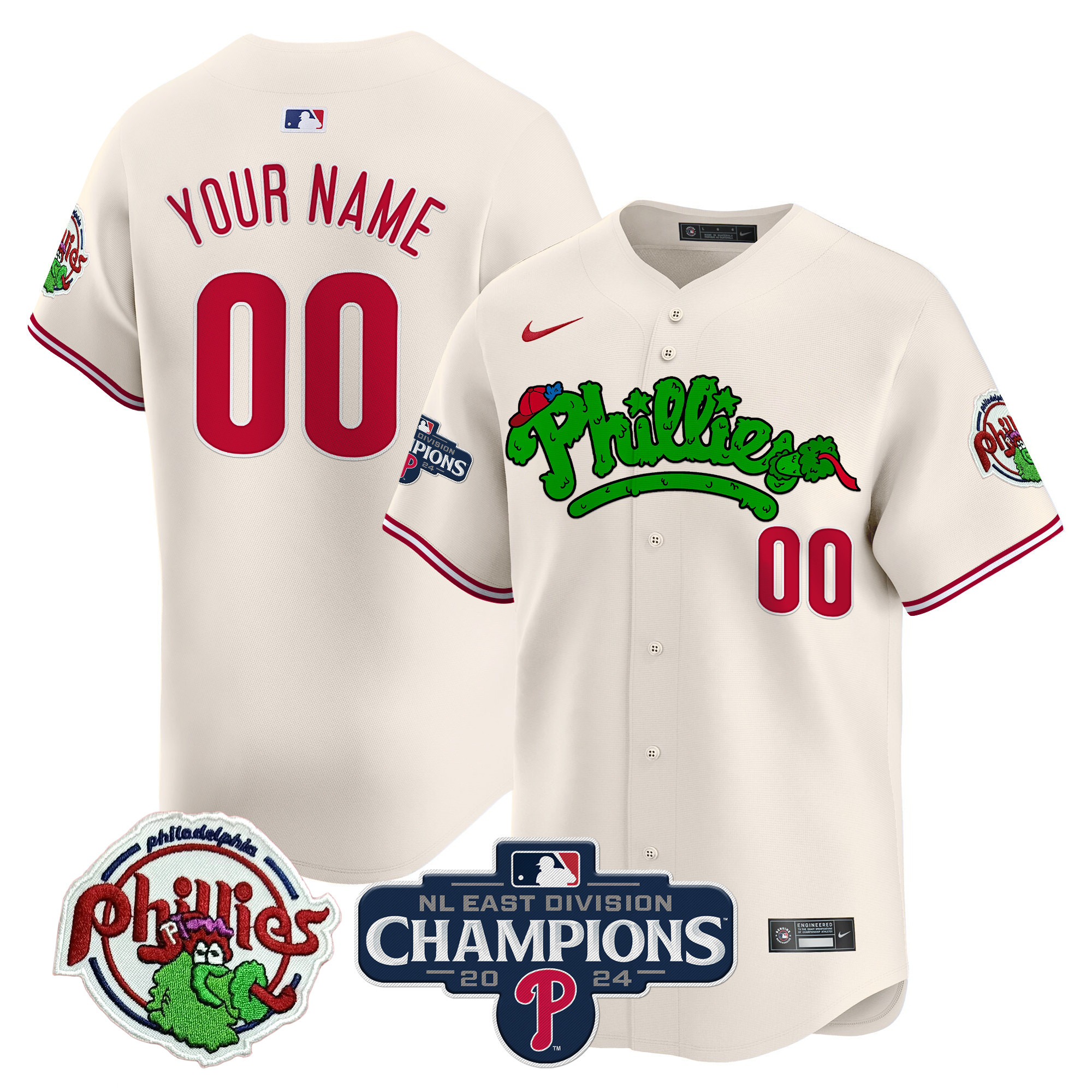 Phillies Phanatic 2024 NL East Division Champions Vapor Premier Limited Custom Jersey - All Stitched - Image 3