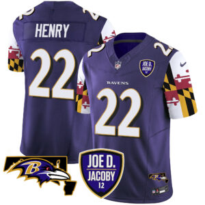 Men's Ravens Joe D & Jacoby Patch Vapor Limited Jersey V2 - All Stitched
