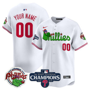 Phillies Phanatic 2024 NL East Division Champions Vapor Premier Limited Custom Jersey V2 - All Stitched