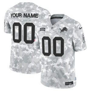 Detroit Lions 2024 Salute to Service Vapor Limited Custom Jersey - Arctic Camo - All Stitched