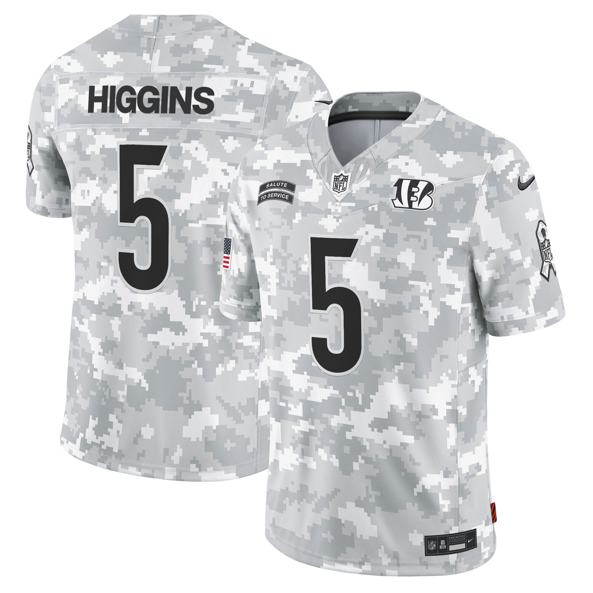 Cincinnati Bengals 2024 Salute to Service Vapor Limited Jersey - Arctic Camo - All Stitched - Image 5