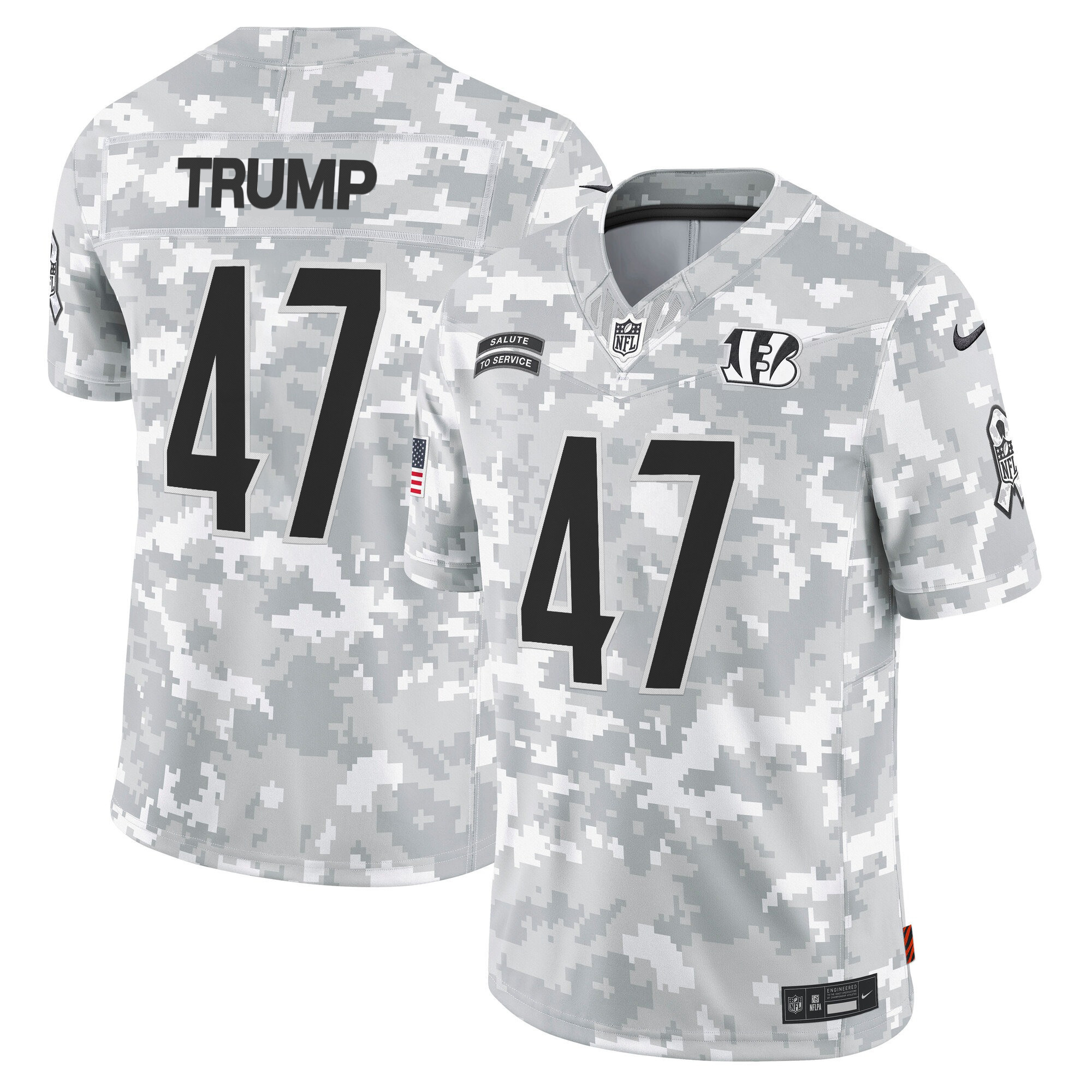 Cincinnati Bengals 2024 Salute to Service Vapor Limited Jersey - Arctic Camo - All Stitched - Image 7