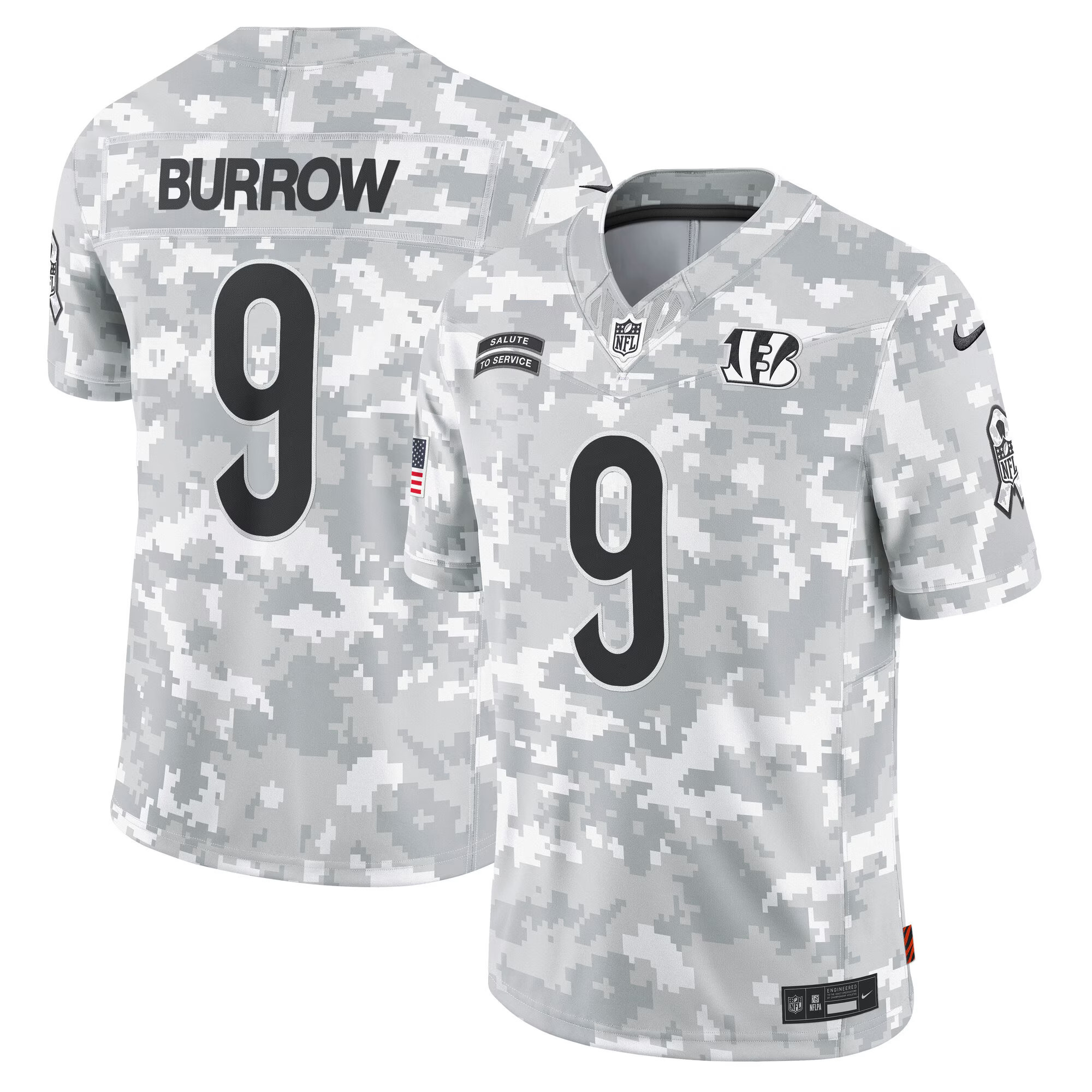 Cincinnati Bengals 2024 Salute to Service Vapor Limited Jersey - Arctic Camo - All Stitched