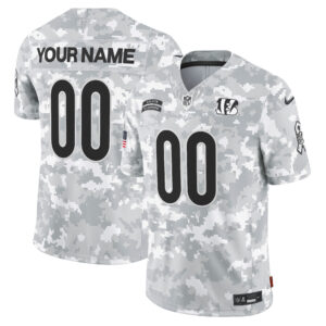 Cincinnati Bengals 2024 Salute to Service Vapor Limited Custom Jersey - Arctic Camo - All Stitched