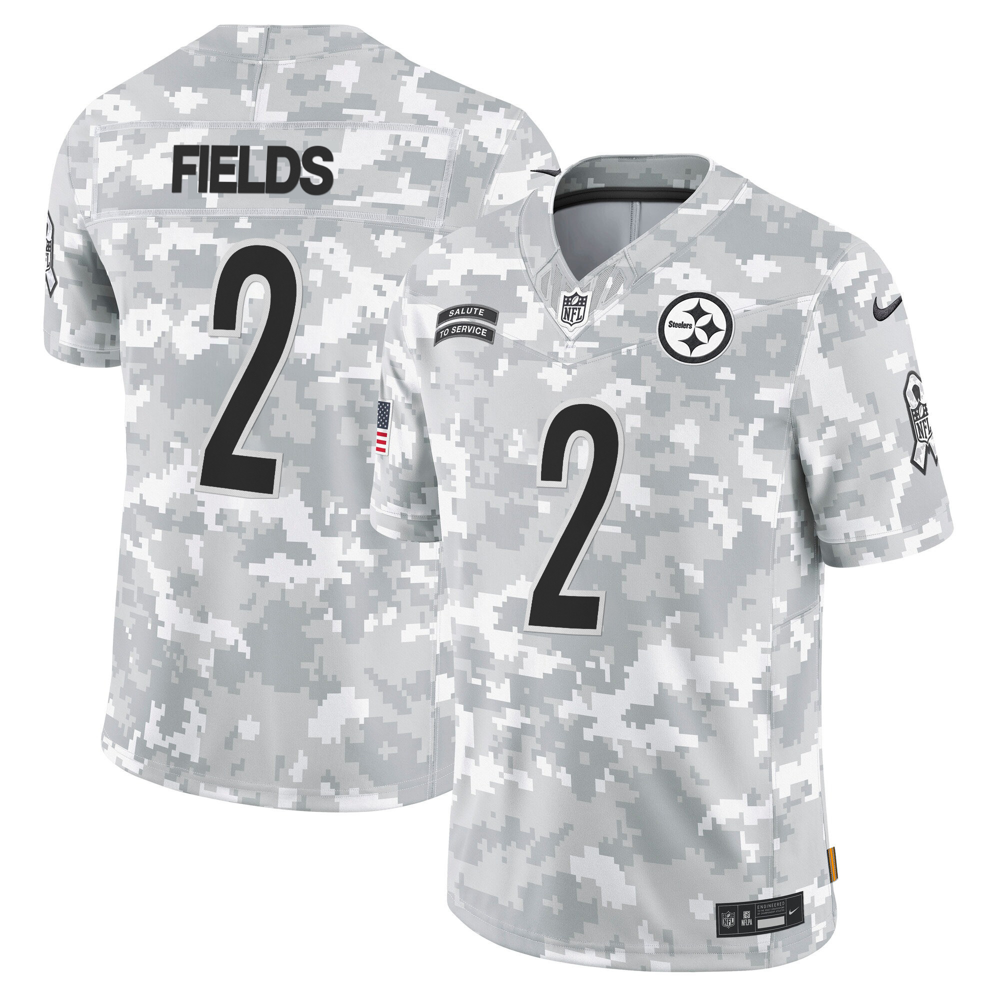 Steelers 2024 Salute to Service Vapor Limited Jersey - Arctic Camo - All Stitched - Image 2