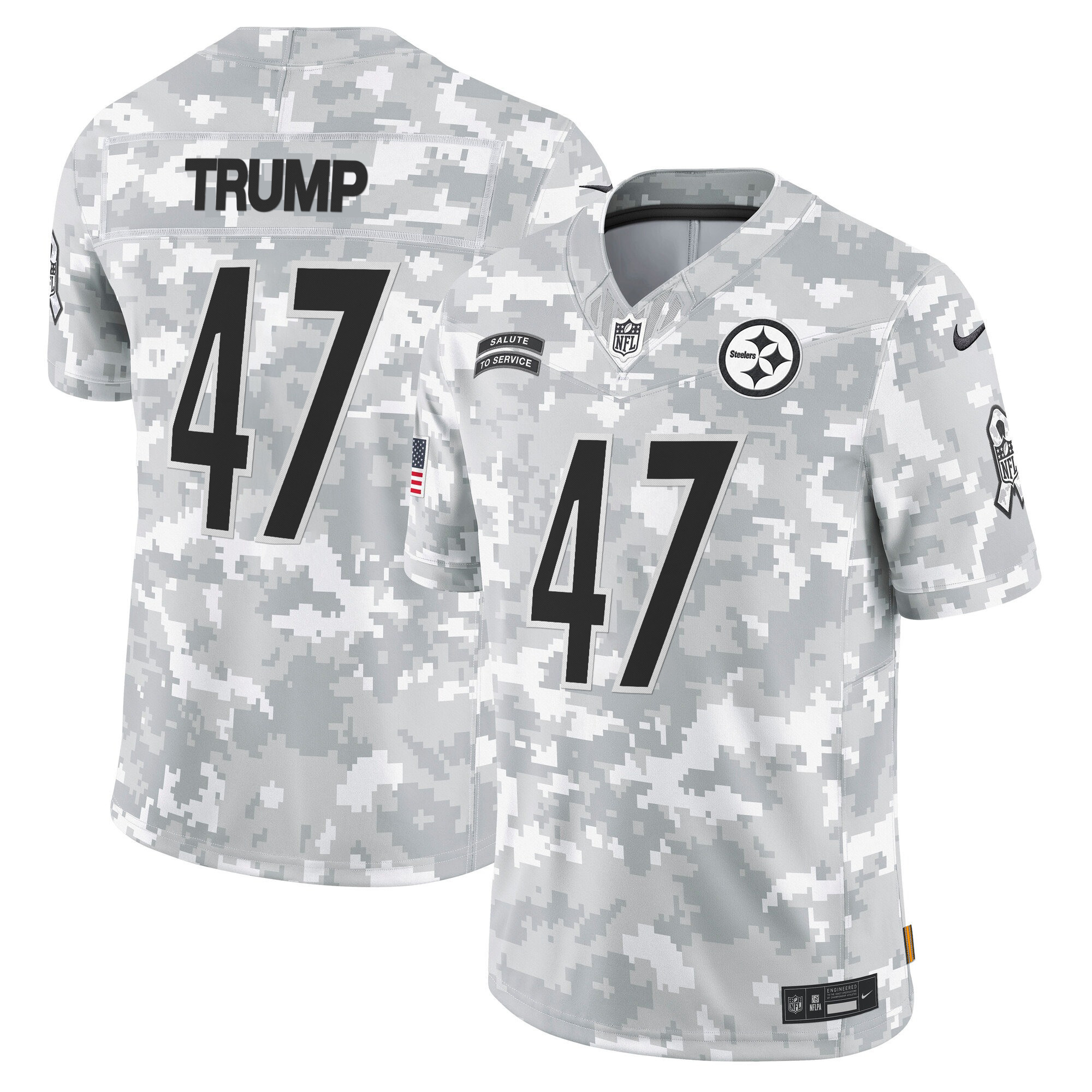 Steelers 2024 Salute to Service Vapor Limited Jersey - Arctic Camo - All Stitched - Image 9