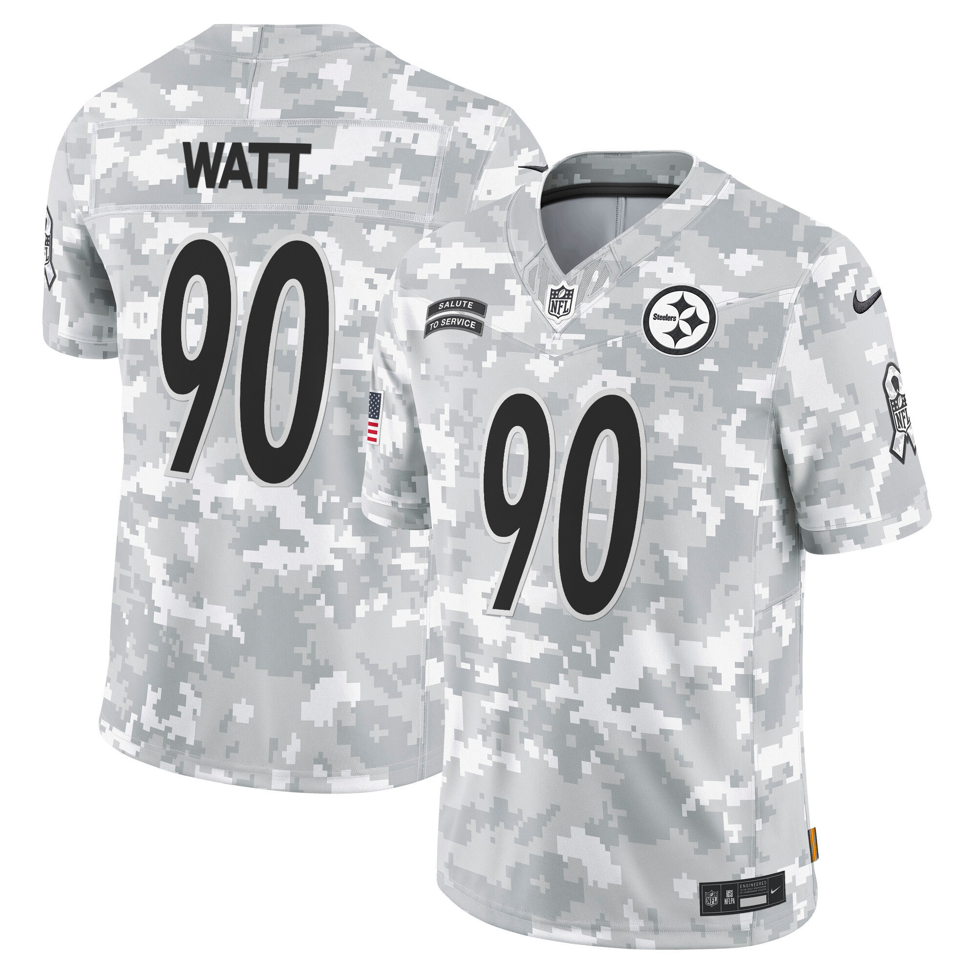 Steelers 2024 Salute to Service Vapor Limited Jersey - Arctic Camo - All Stitched - Image 3