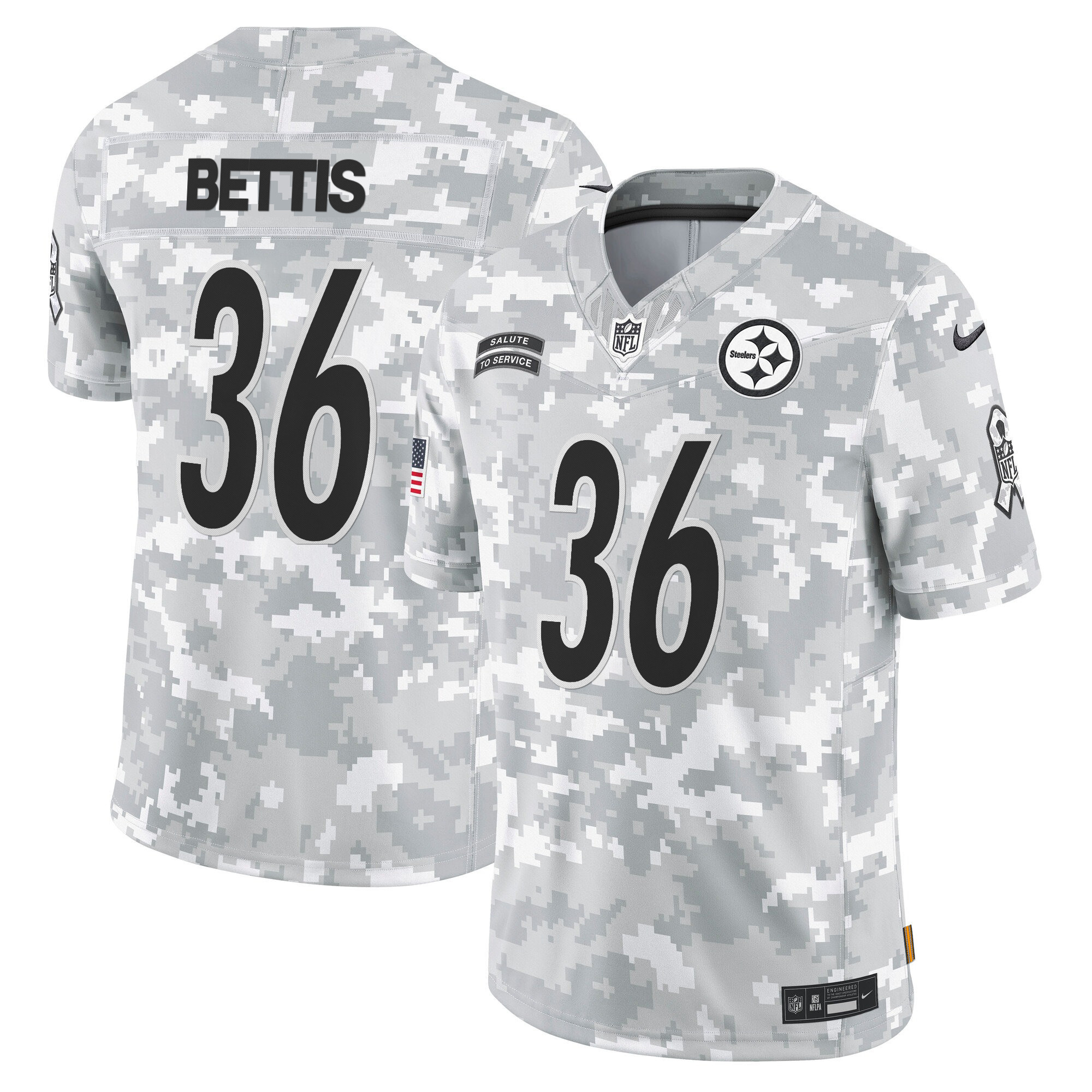 Steelers 2024 Salute to Service Vapor Limited Jersey - Arctic Camo - All Stitched - Image 8