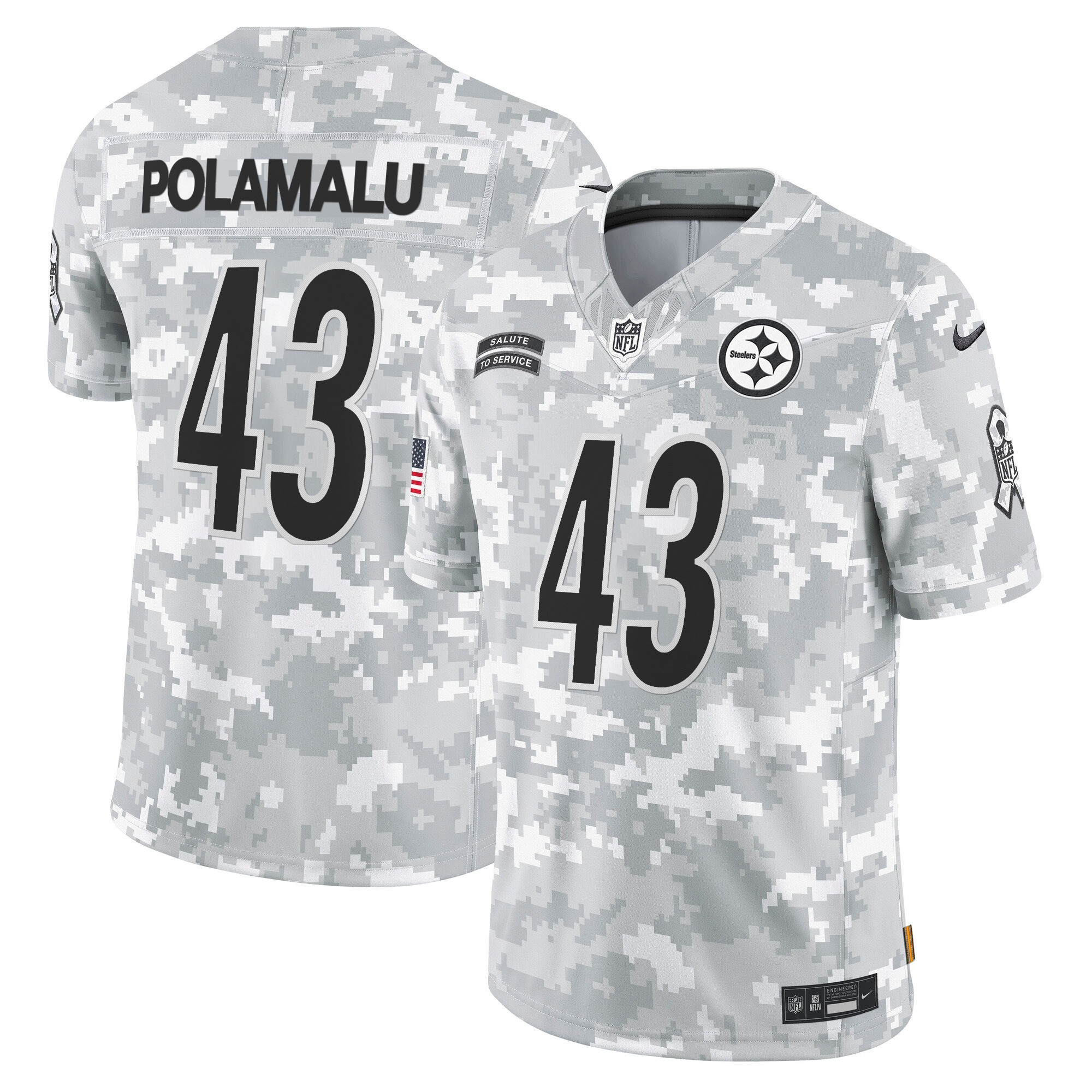 Steelers 2024 Salute to Service Vapor Limited Jersey - Arctic Camo - All Stitched - Image 7