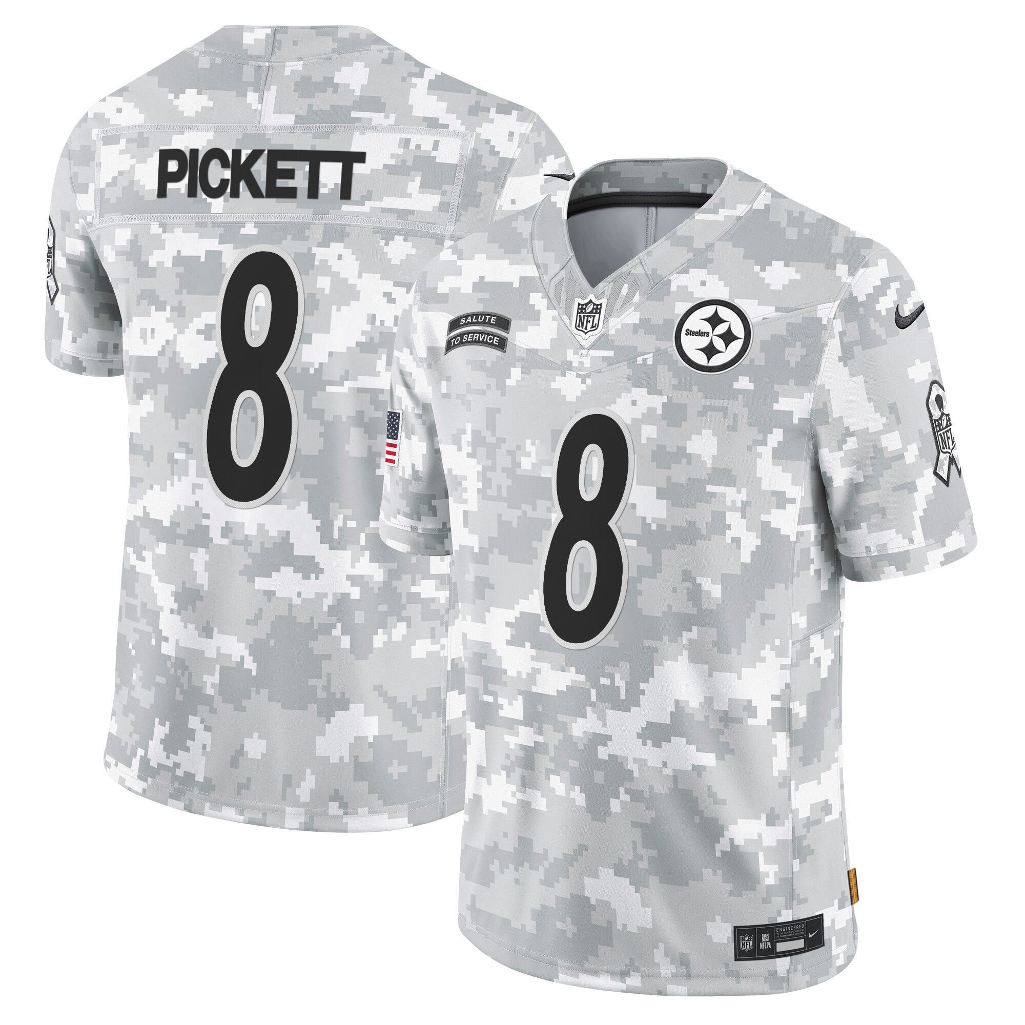 Steelers 2024 Salute to Service Vapor Limited Jersey - Arctic Camo - All Stitched - Image 4
