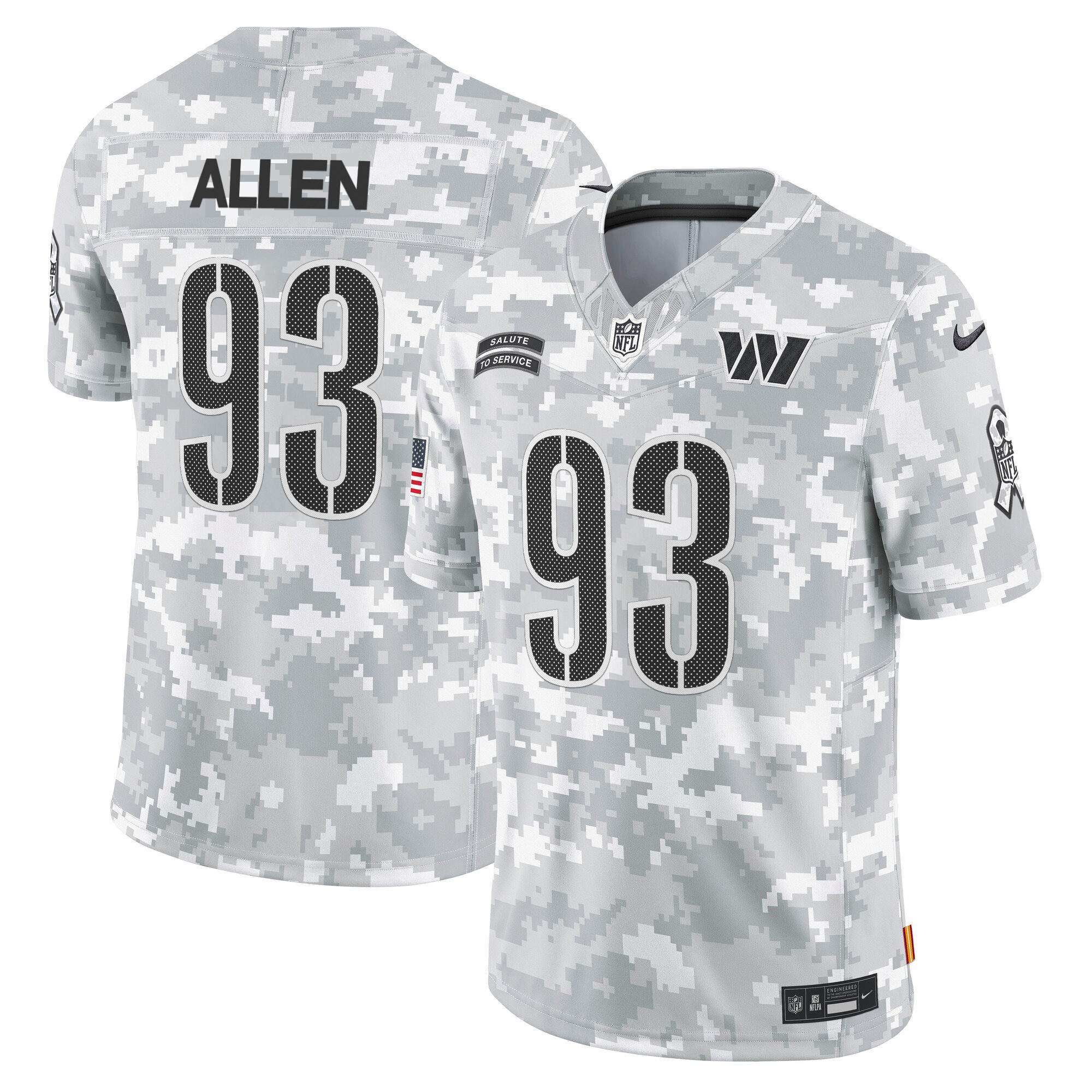 Washington Commanders 2024 Salute to Service Vapor Limited Jersey - Arctic Camo - All Stitched - Image 6