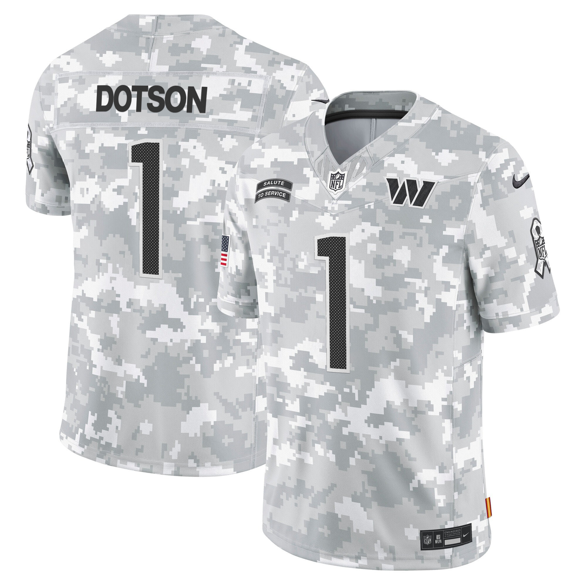 Washington Commanders 2024 Salute to Service Vapor Limited Jersey - Arctic Camo - All Stitched - Image 5