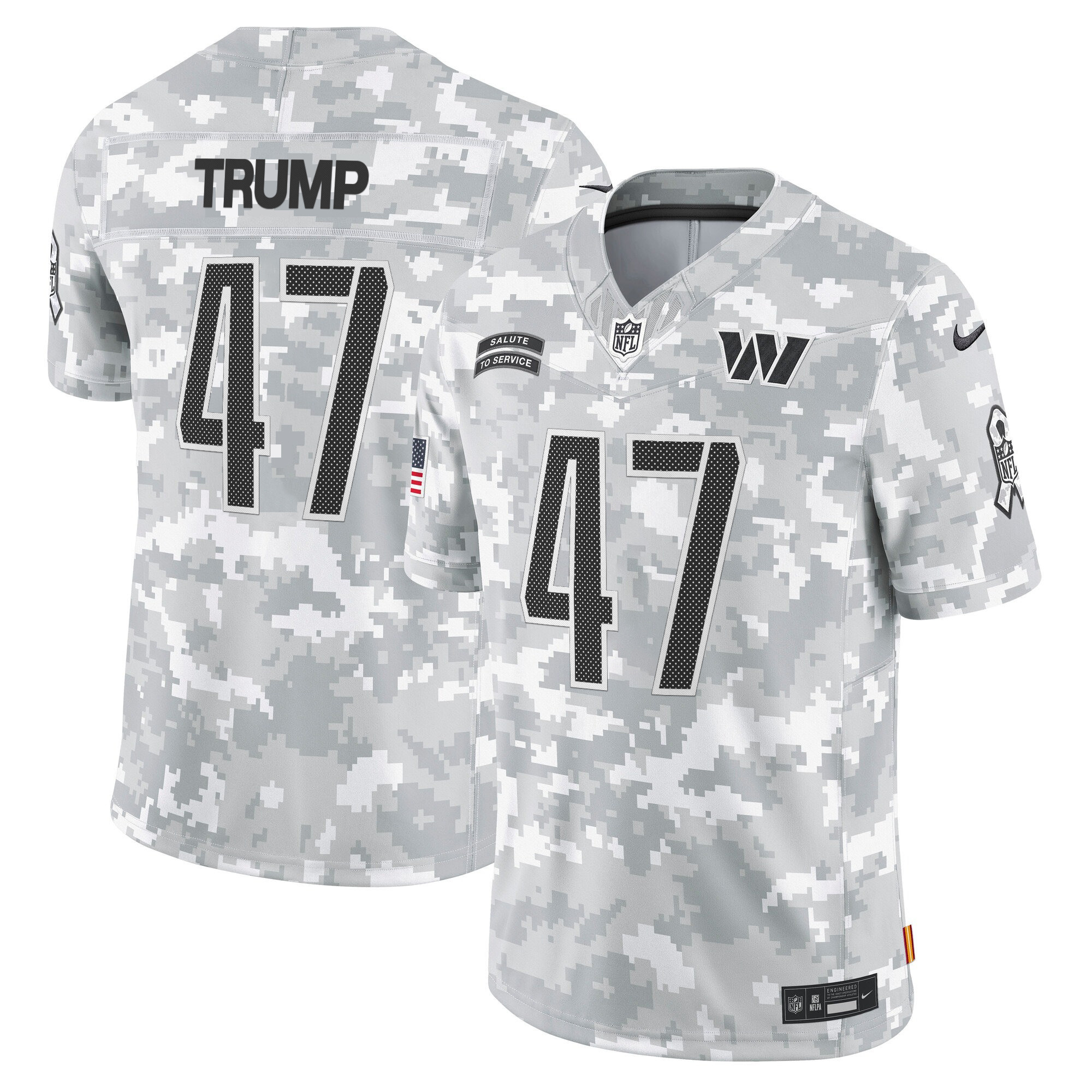 Washington Commanders 2024 Salute to Service Vapor Limited Jersey - Arctic Camo - All Stitched - Image 7