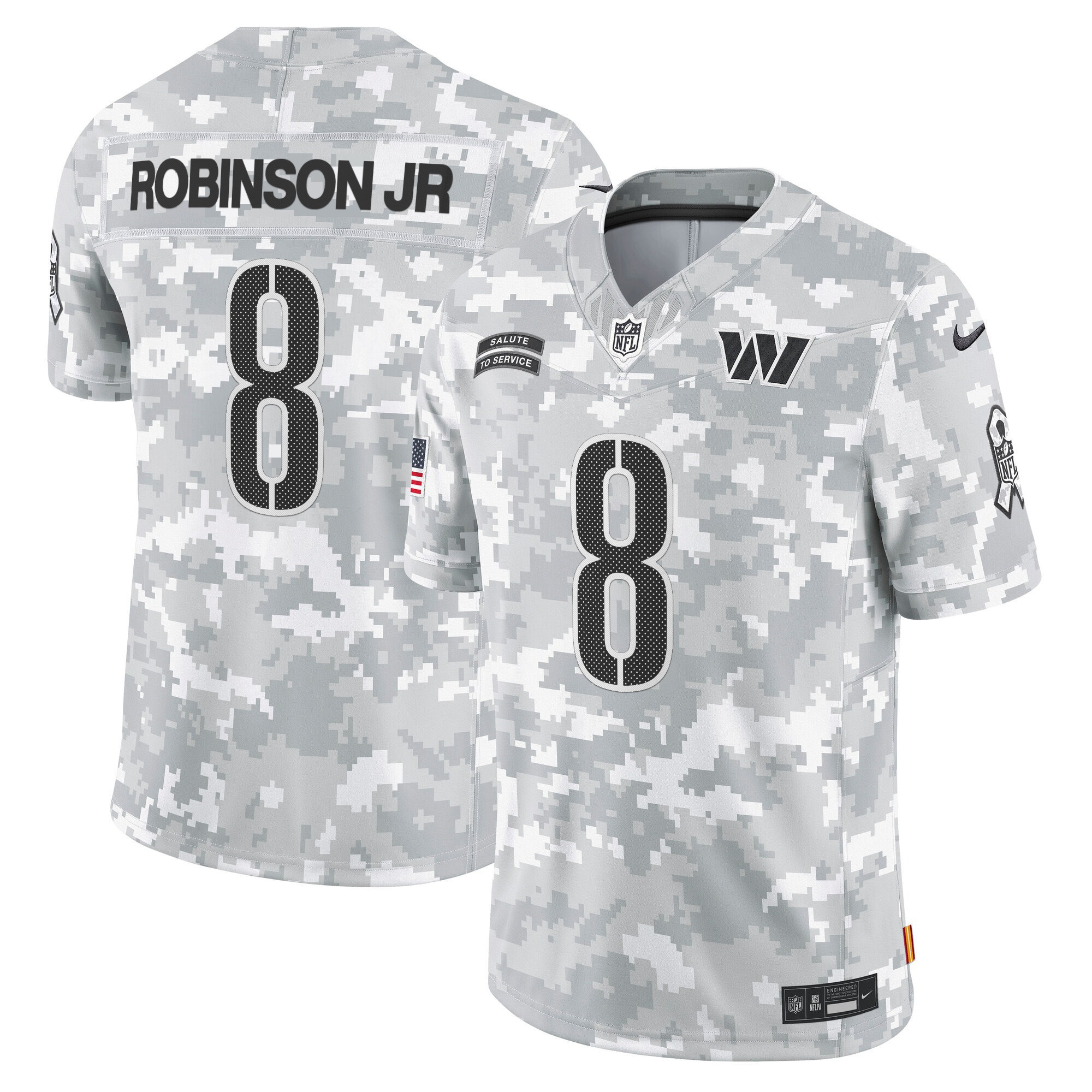 Washington Commanders 2024 Salute to Service Vapor Limited Jersey - Arctic Camo - All Stitched - Image 3