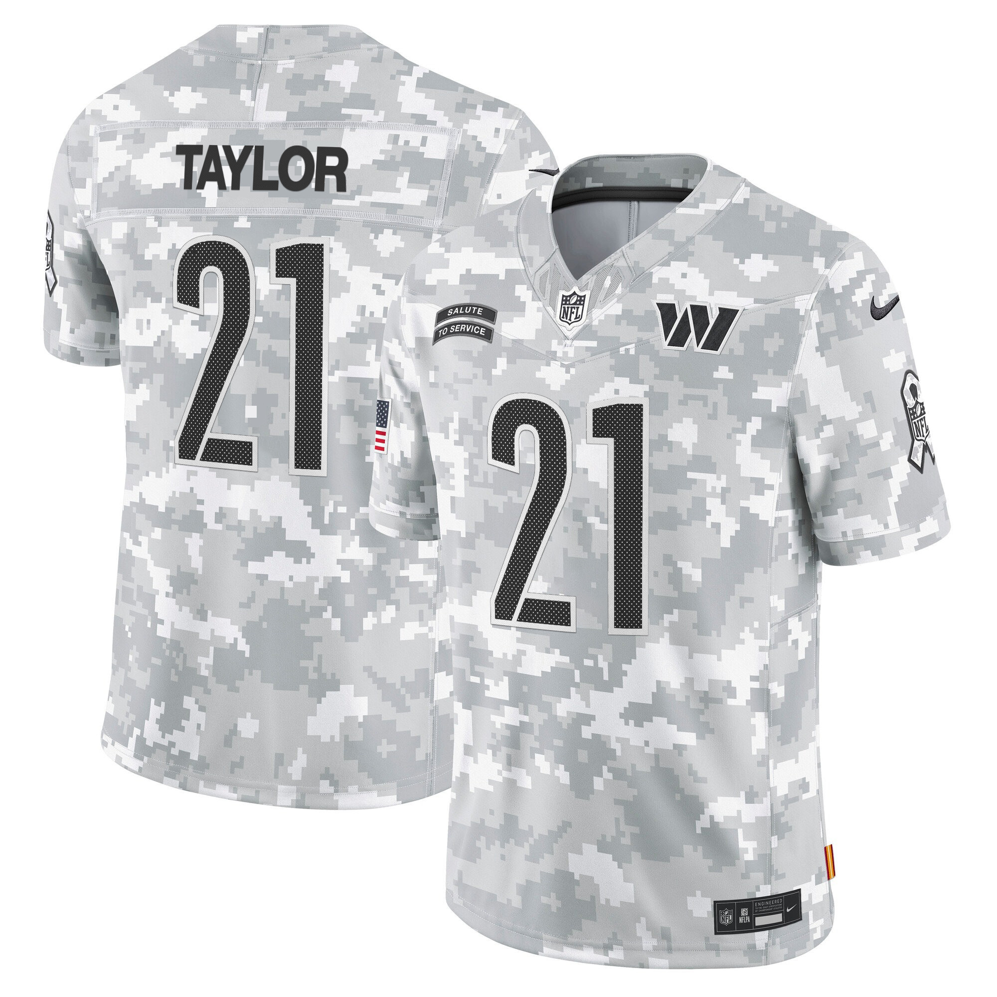 Washington Commanders 2024 Salute to Service Vapor Limited Jersey - Arctic Camo - All Stitched - Image 4