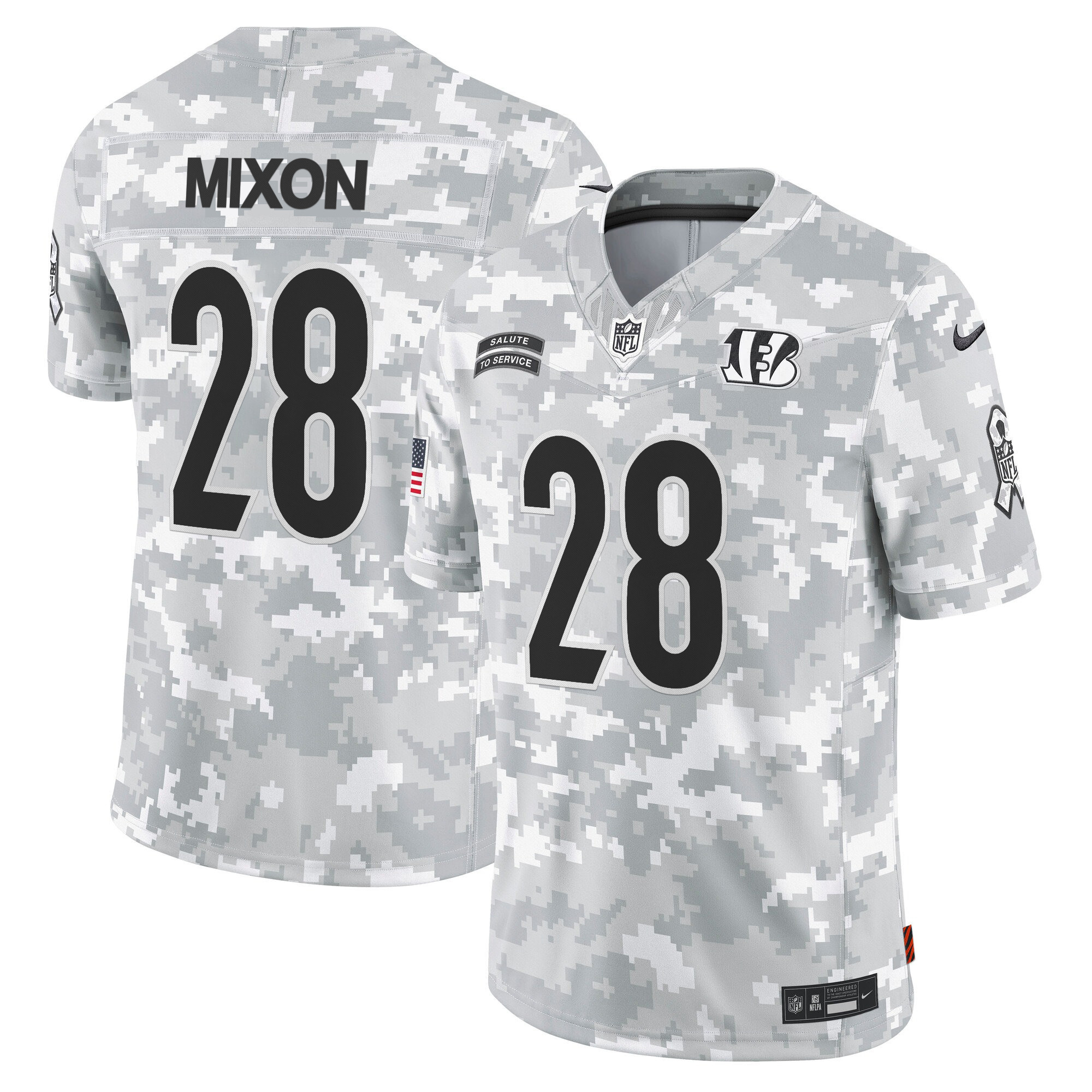 Cincinnati Bengals 2024 Salute to Service Vapor Limited Jersey - Arctic Camo - All Stitched - Image 4