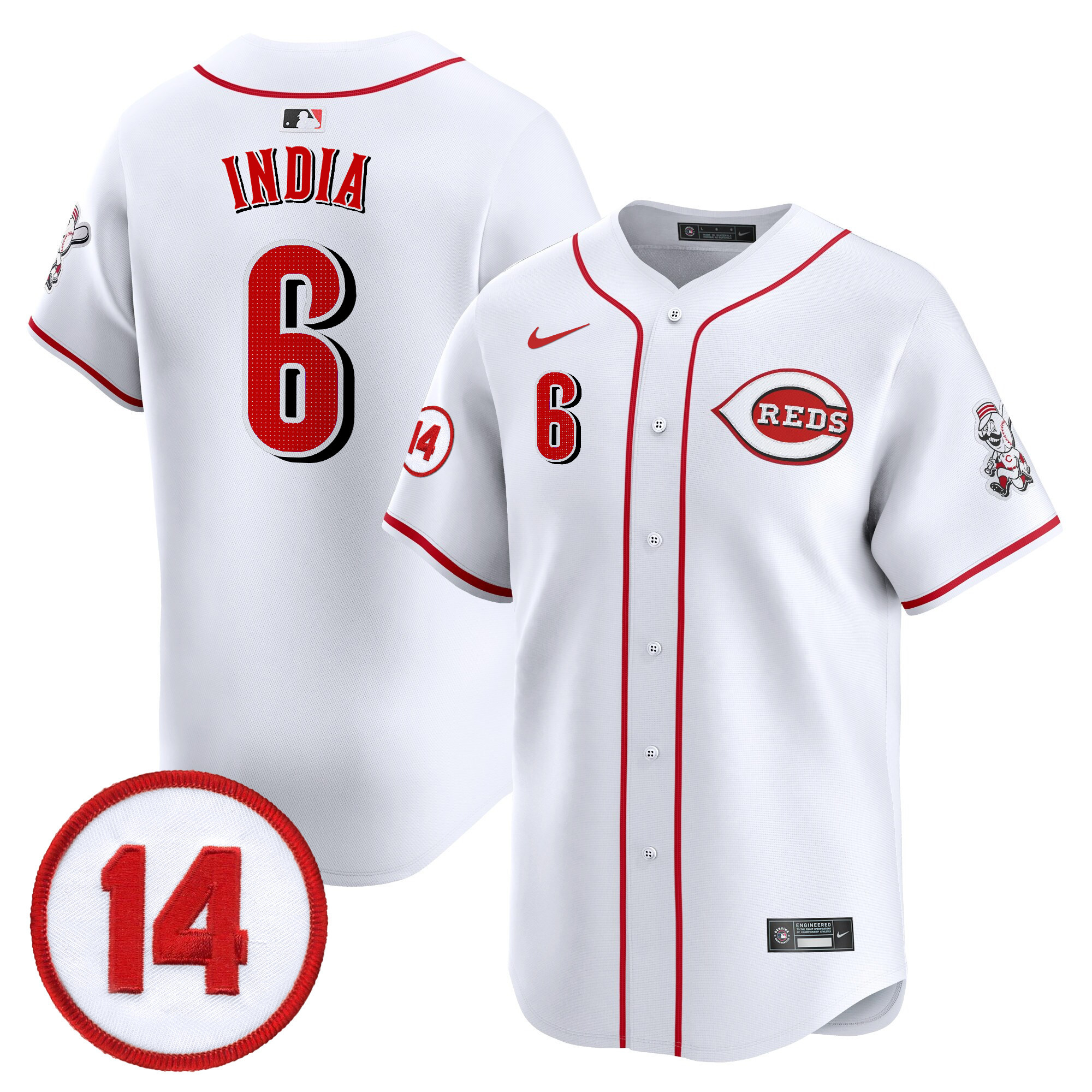 Men's Cincinnati Reds Pete Rose Patch Vapor Premier Limited Jersey - All Stitched - Image 4