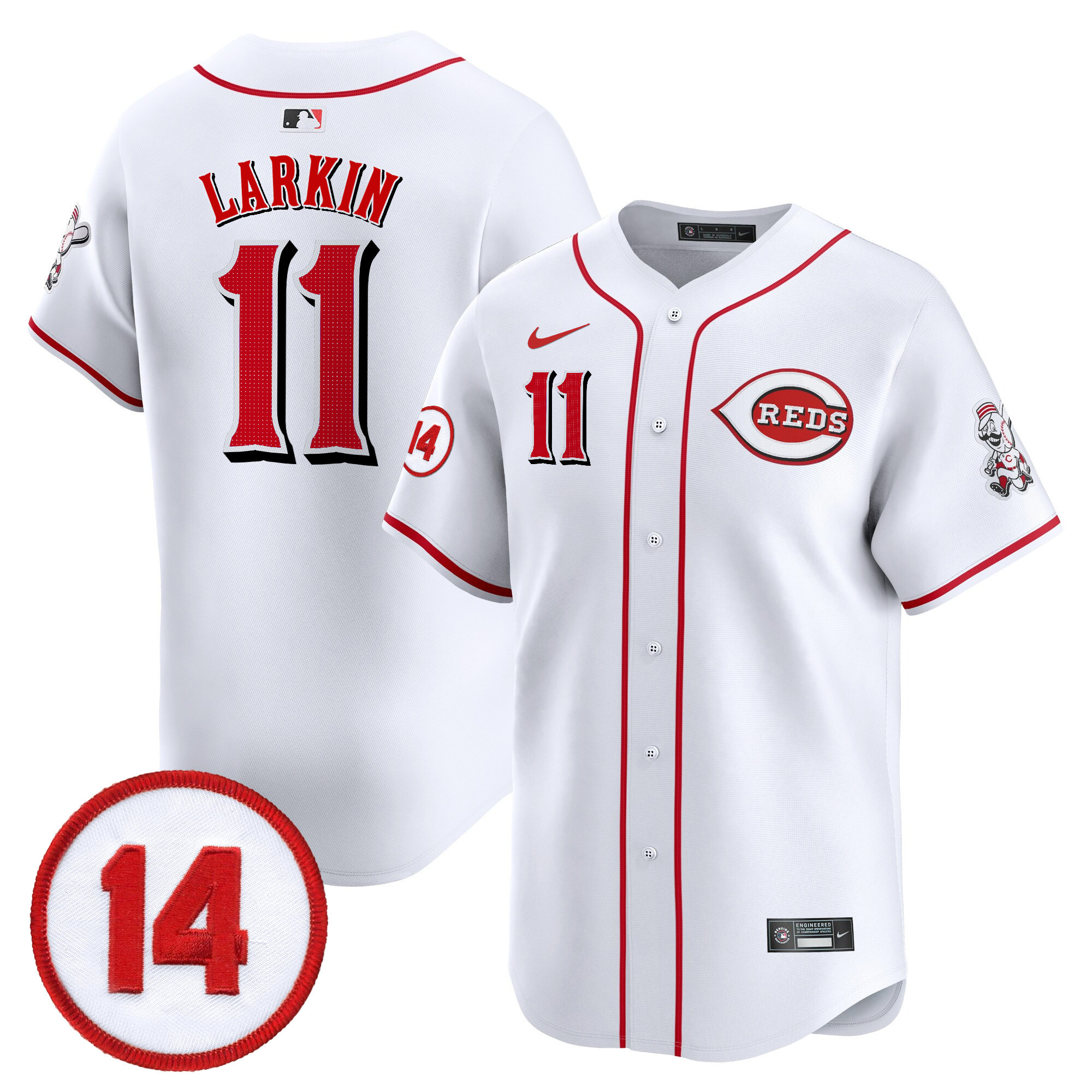 Men's Cincinnati Reds Pete Rose Patch Vapor Premier Limited Jersey - All Stitched - Image 6