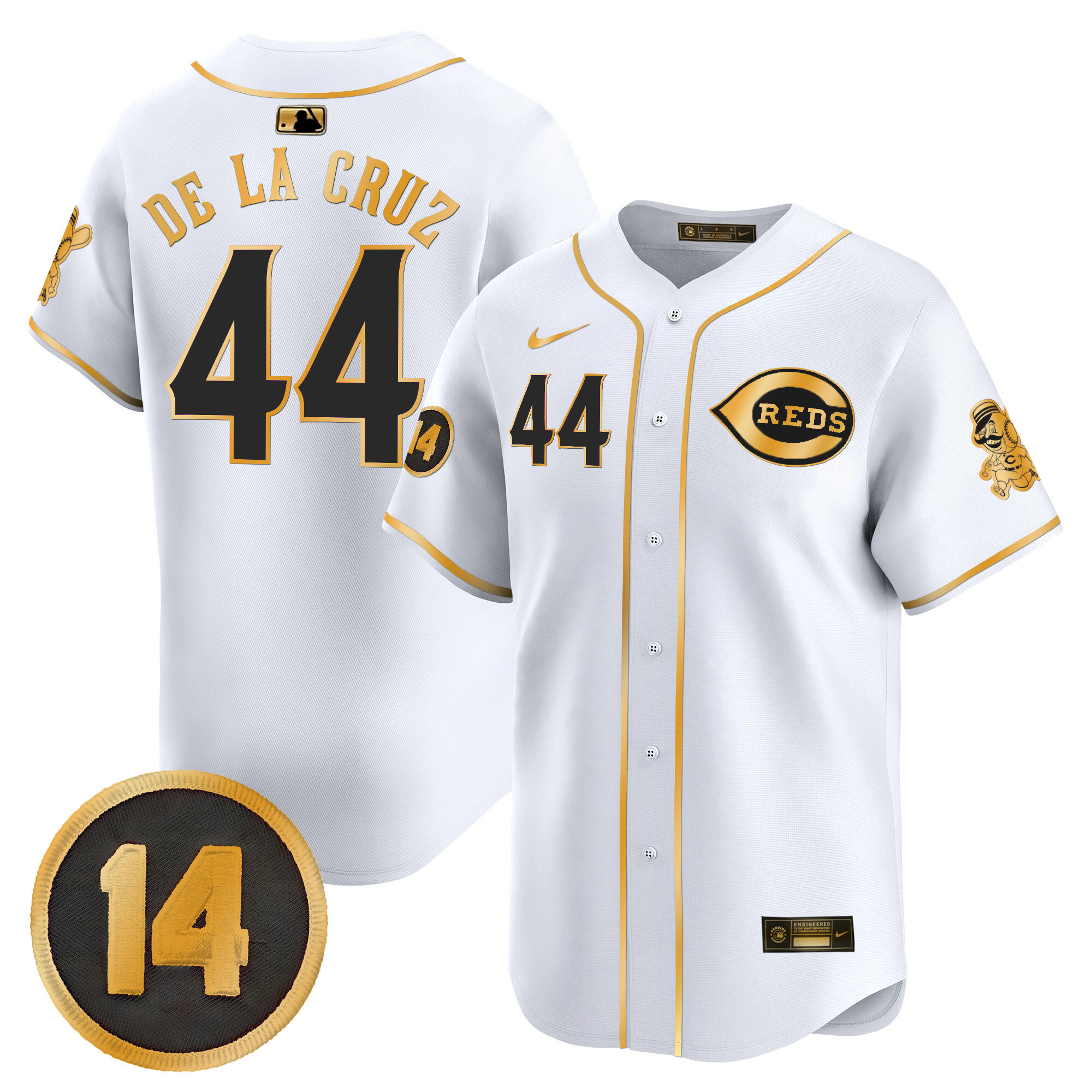 Men's Cincinnati Reds Pete Rose Patch Vapor Premier Limited Jersey - All Stitched - Image 34